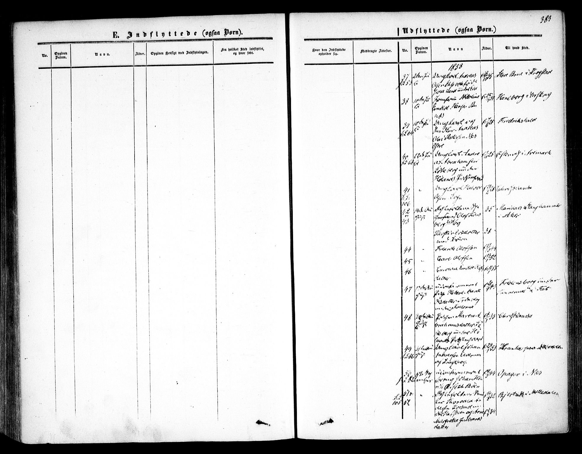 Høland prestekontor Kirkebøker, AV/SAO-A-10346a/F/Fa/L0010: Ministerialbok nr. I 10, 1854-1861, s. 383