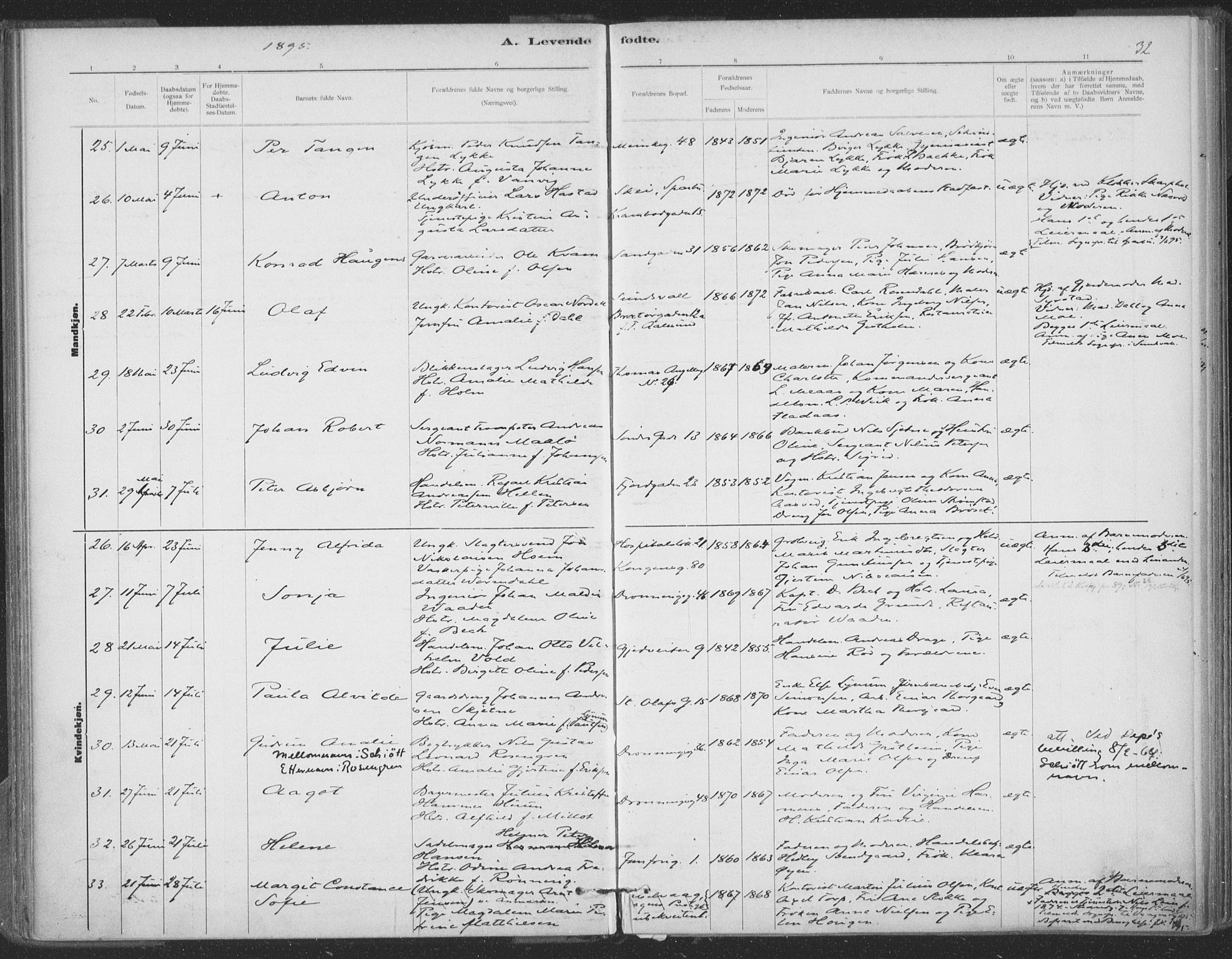 Ministerialprotokoller, klokkerbøker og fødselsregistre - Sør-Trøndelag, AV/SAT-A-1456/602/L0122: Ministerialbok nr. 602A20, 1892-1908, s. 32