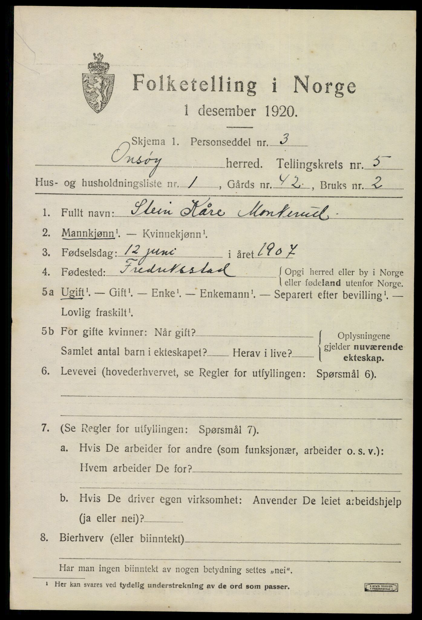 SAO, Folketelling 1920 for 0134 Onsøy herred, 1920, s. 6420
