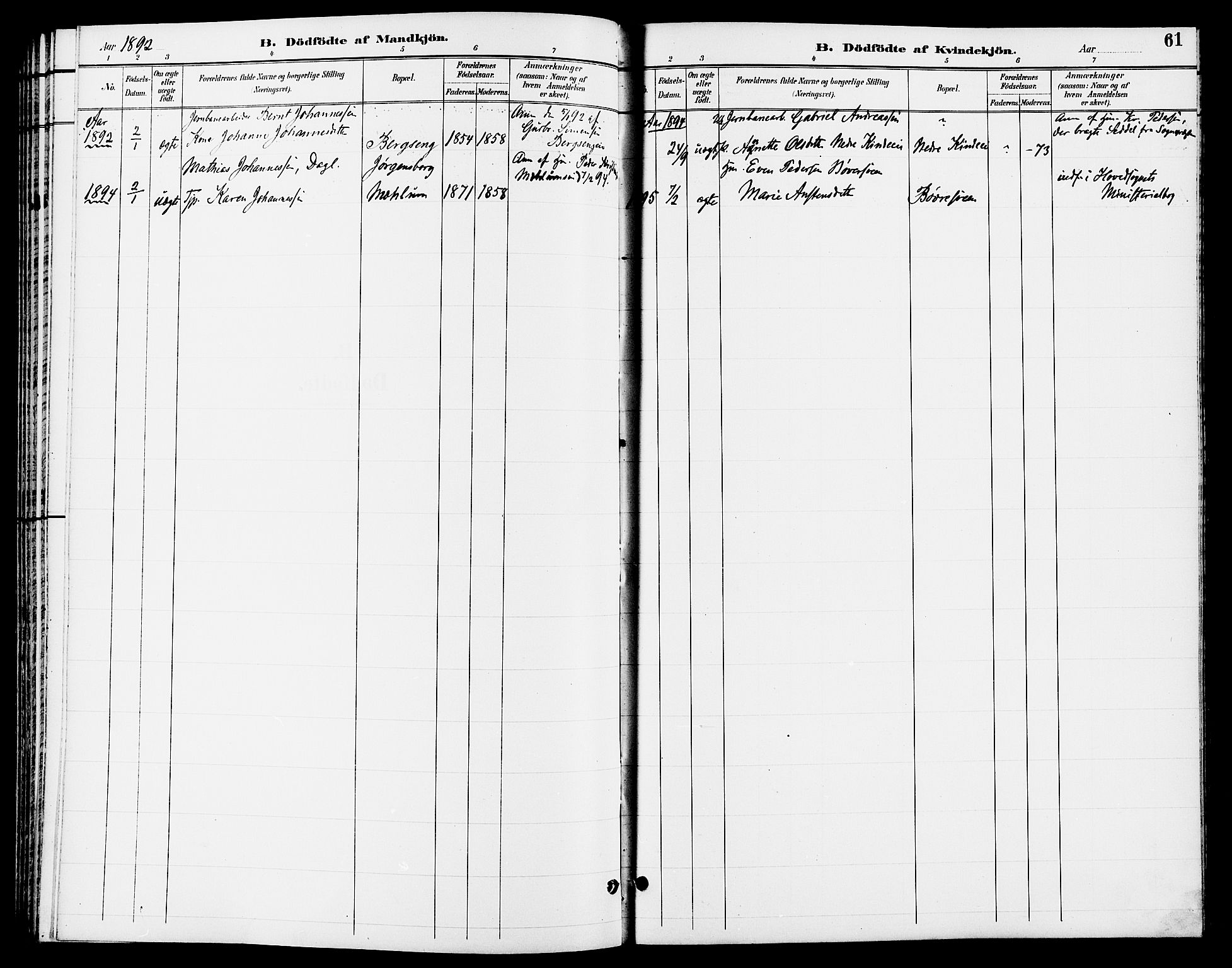 Ringsaker prestekontor, SAH/PREST-014/L/La/L0013: Klokkerbok nr. 13, 1891-1904, s. 61