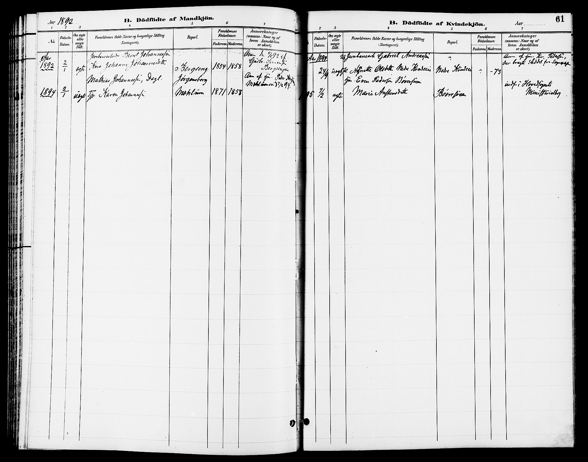 Ringsaker prestekontor, AV/SAH-PREST-014/L/La/L0013: Klokkerbok nr. 13, 1891-1904, s. 61