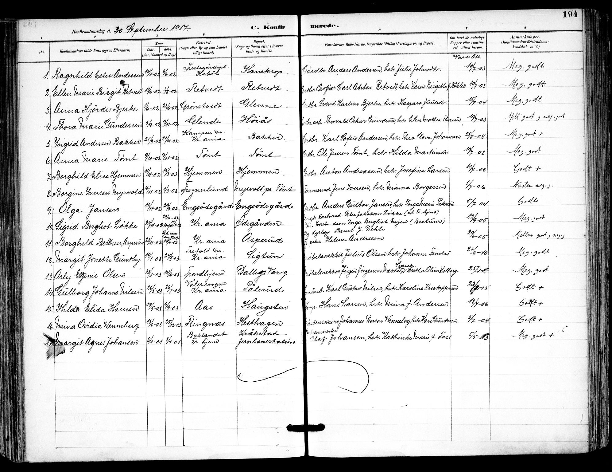 Kråkstad prestekontor Kirkebøker, AV/SAO-A-10125a/F/Fa/L0010: Ministerialbok nr. I 10, 1893-1931, s. 194