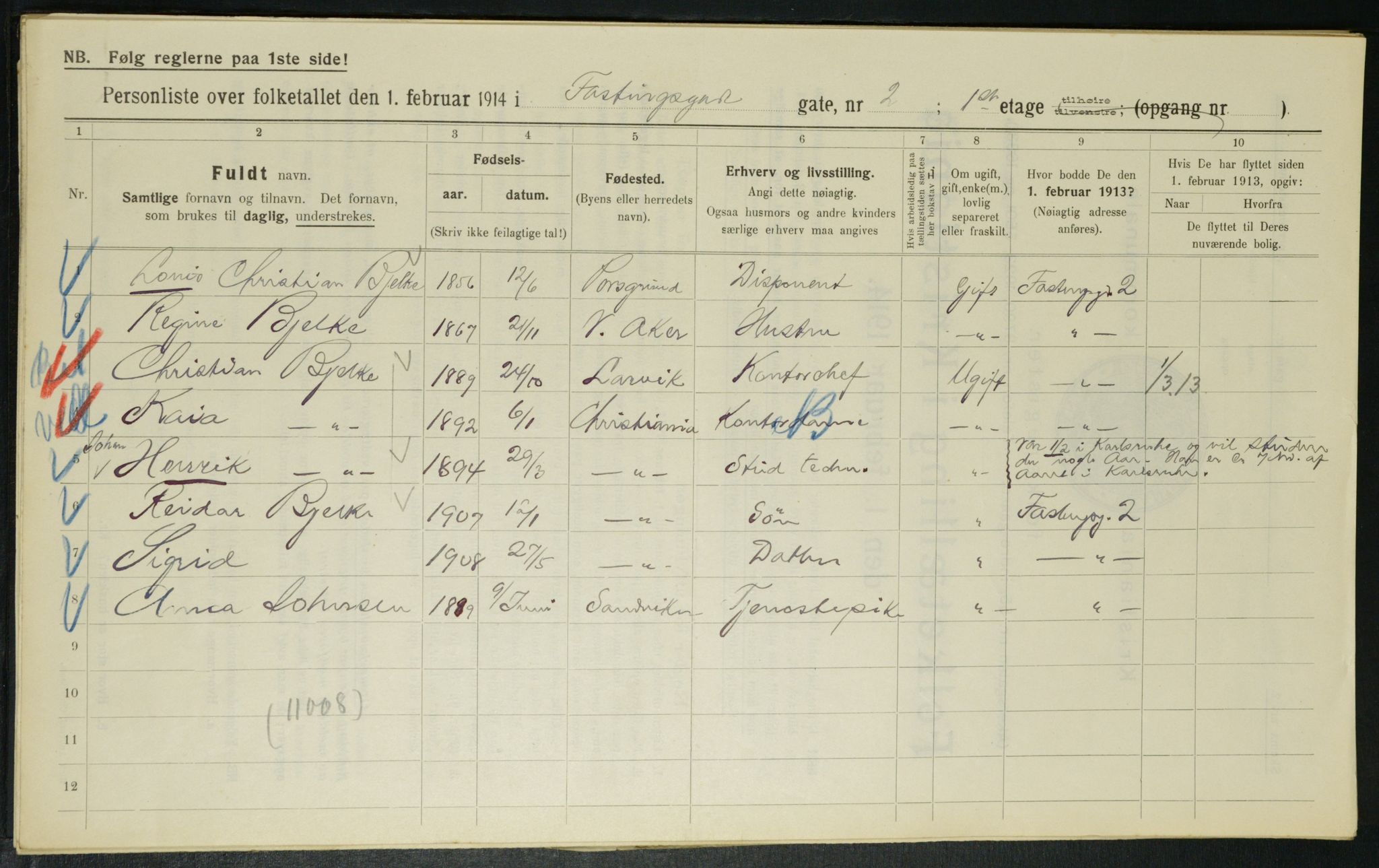 OBA, Kommunal folketelling 1.2.1914 for Kristiania, 1914, s. 23787
