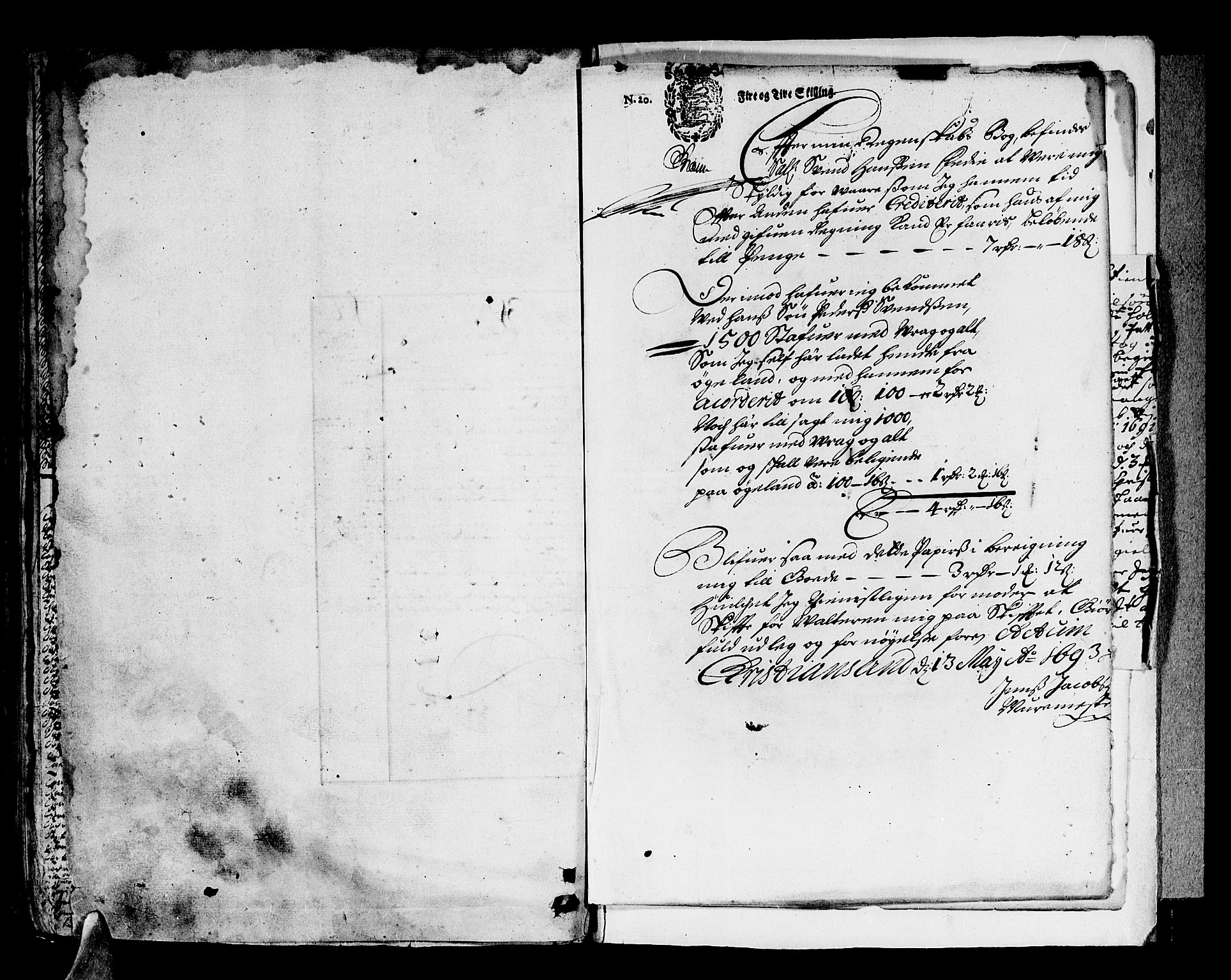 Mandal sorenskriveri, SAK/1221-0005/001/H/Hc/L0008: Skifteprotokoll med register, original i eske nr 4a, 1693-1702