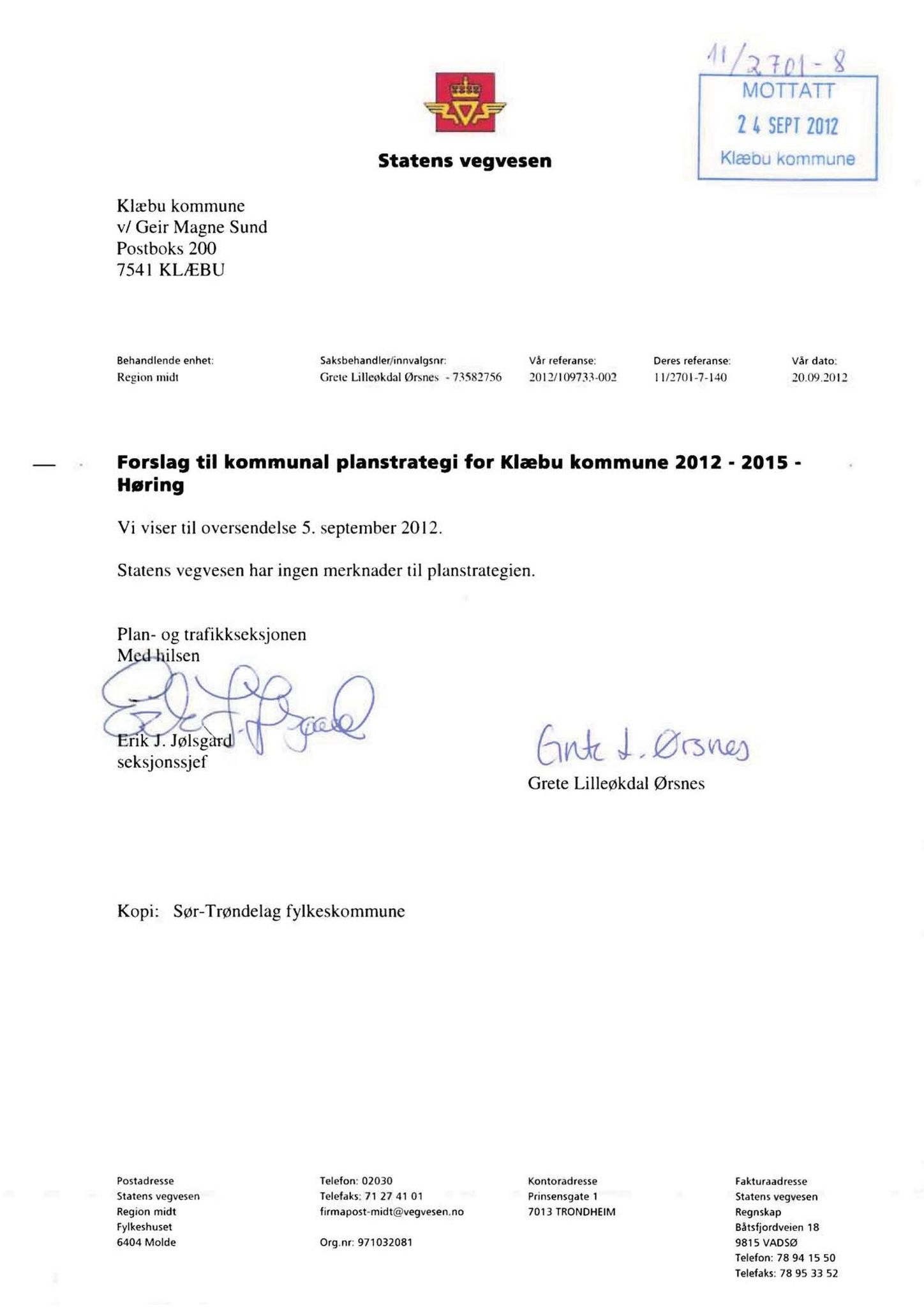 Klæbu Kommune, TRKO/KK/02-FS/L005: Formannsskapet - Møtedokumenter, 2012, s. 2588