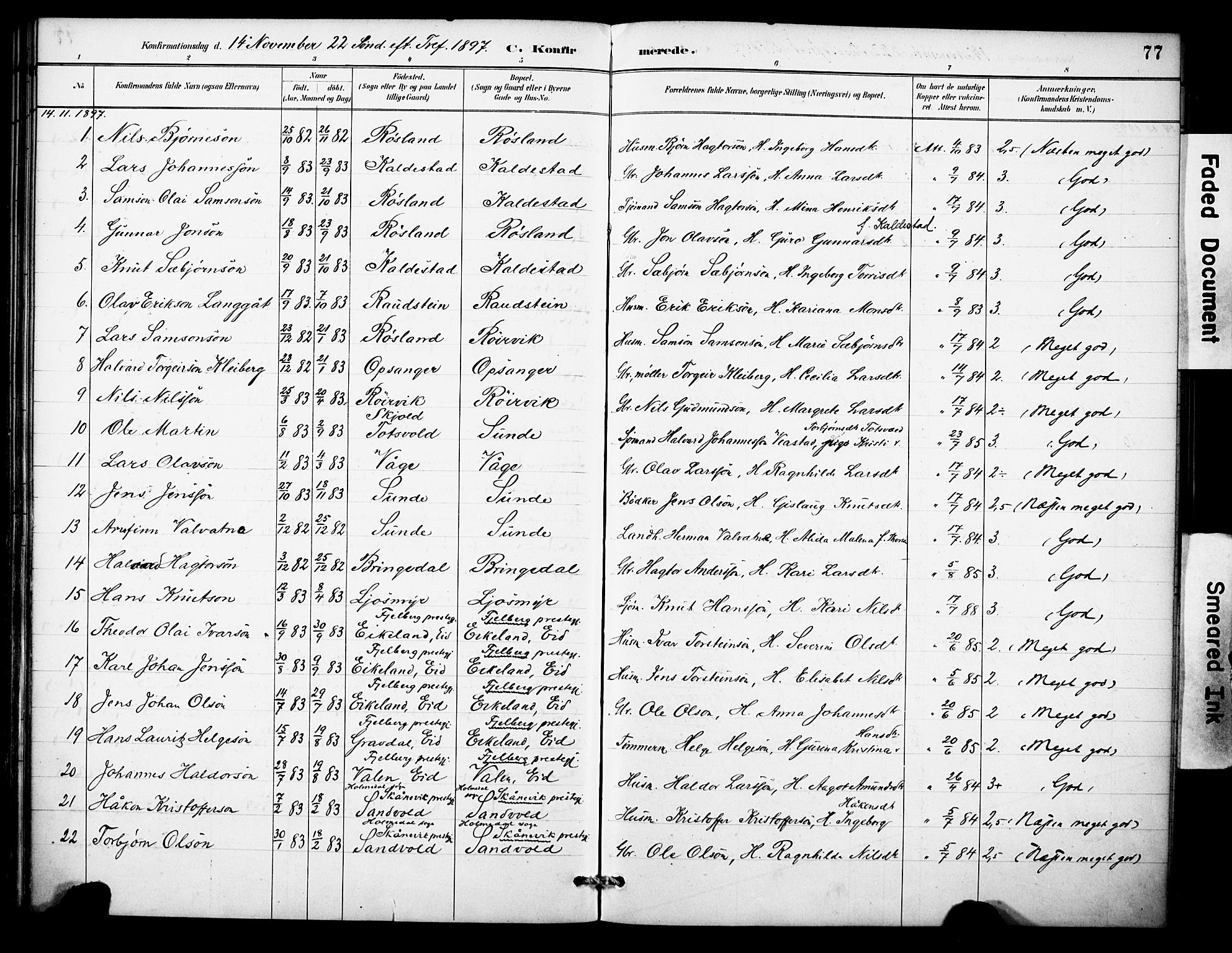 Kvinnherad sokneprestembete, AV/SAB-A-76401/H/Haa: Ministerialbok nr. D 1, 1887-1910, s. 77
