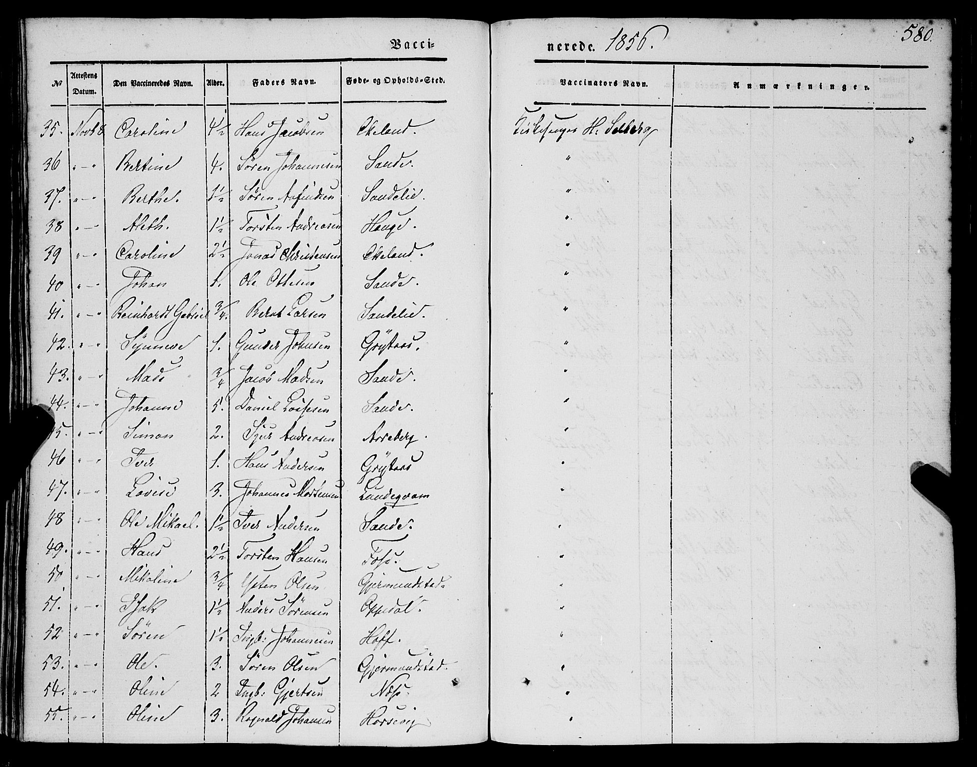 Gaular sokneprestembete, AV/SAB-A-80001/H/Haa: Ministerialbok nr. A 4II, 1841-1859, s. 580