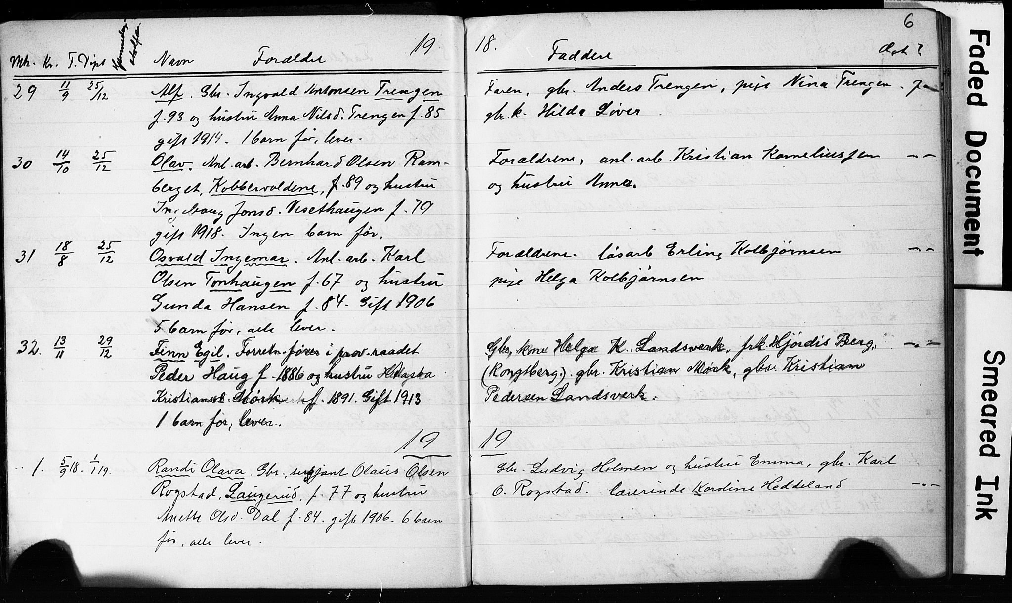 Sandsvær kirkebøker, AV/SAKO-A-244/G/Gd/L0004b: Klokkerbok nr. IV 4B, 1918-1925, s. 6