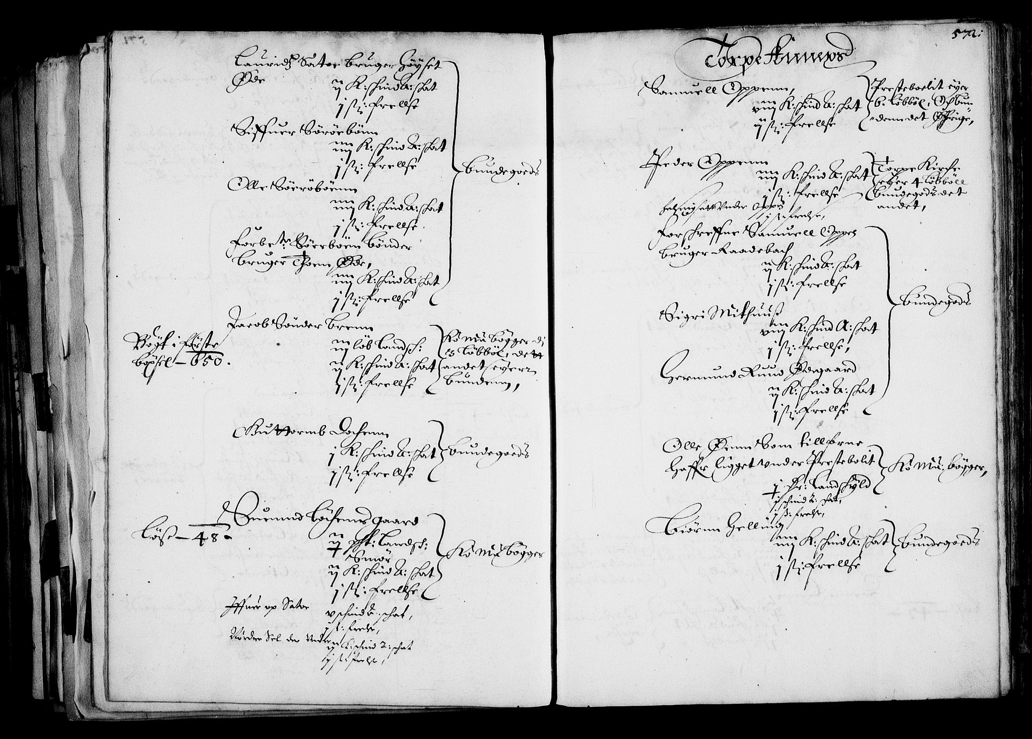 Rentekammeret inntil 1814, Realistisk ordnet avdeling, AV/RA-EA-4070/N/Na/L0001: [XI f]: Akershus stifts jordebok, 1652, s. 571b-572a