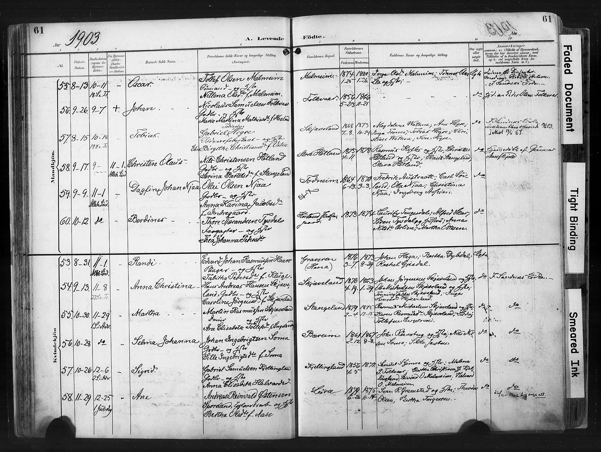Høyland sokneprestkontor, AV/SAST-A-101799/001/30BA/L0015: Ministerialbok nr. A 14, 1899-1911, s. 61