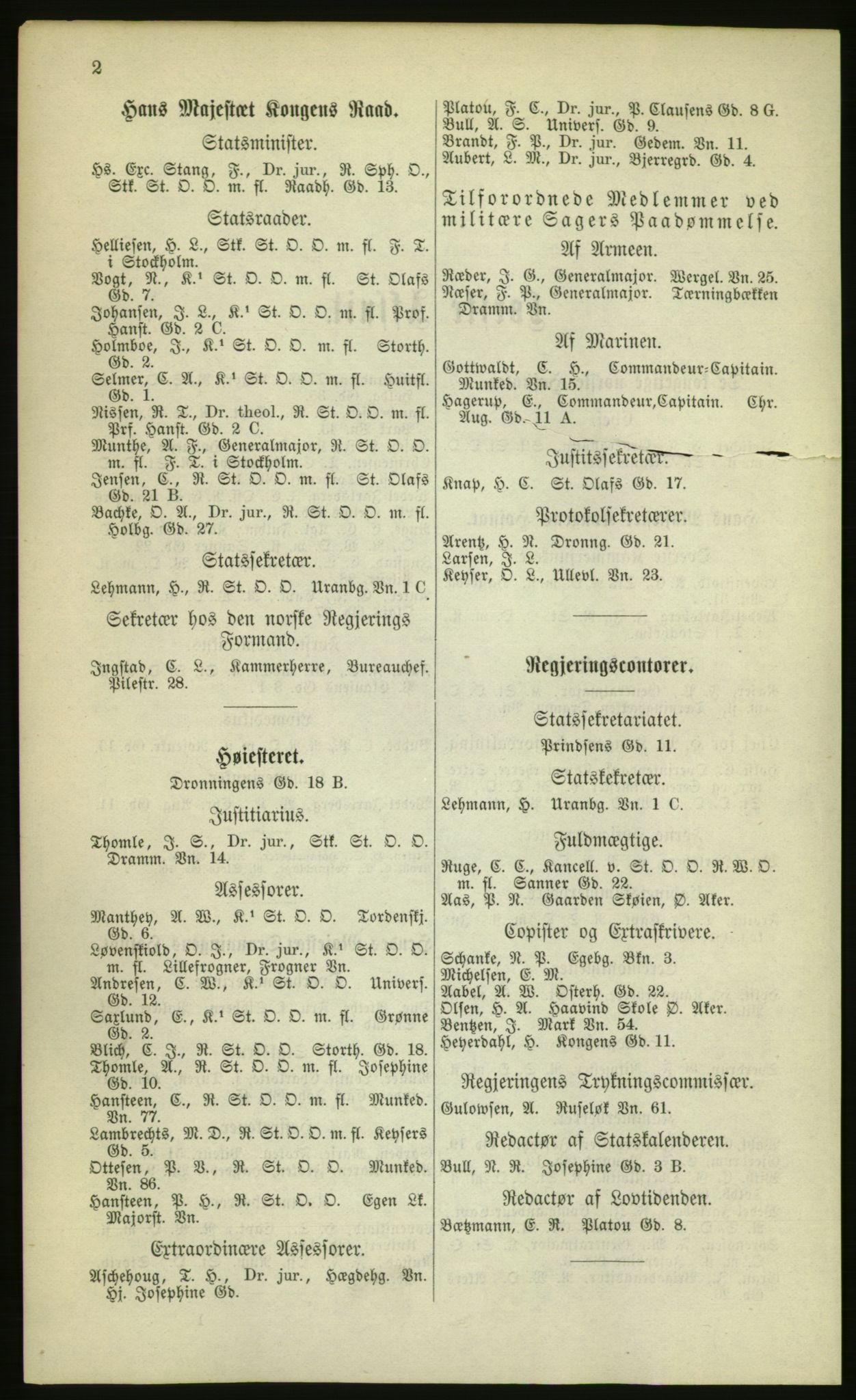 Kristiania/Oslo adressebok, PUBL/-, 1880, s. 2