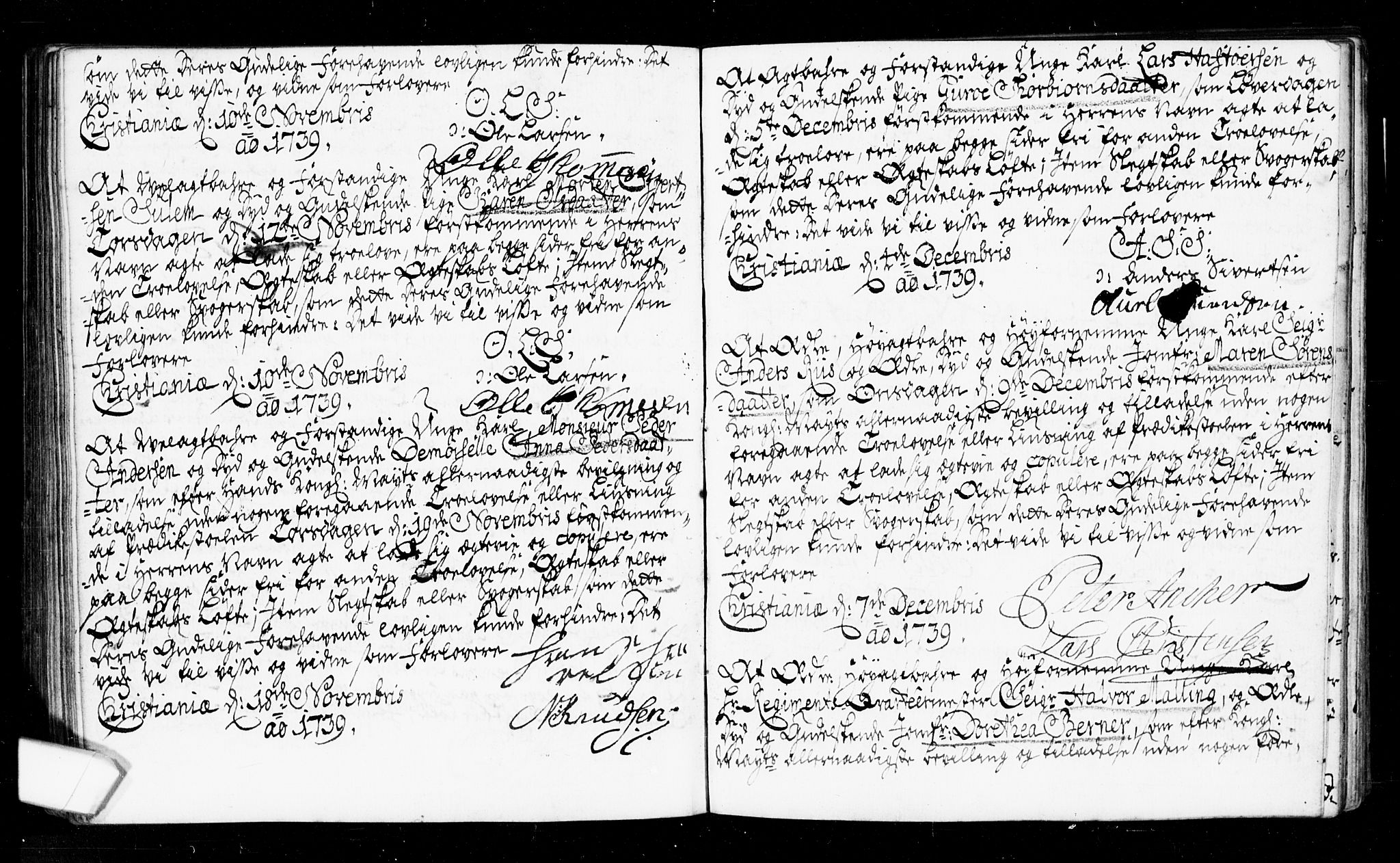 Oslo domkirke Kirkebøker, AV/SAO-A-10752/L/La/L0006: Forlovererklæringer nr. 6, 1731-1743