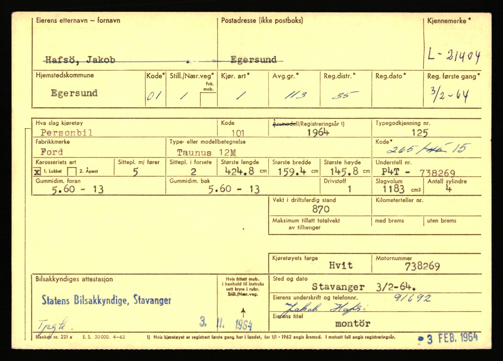 Stavanger trafikkstasjon, AV/SAST-A-101942/0/F/L0037: L-20500 - L-21499, 1930-1971, s. 2155