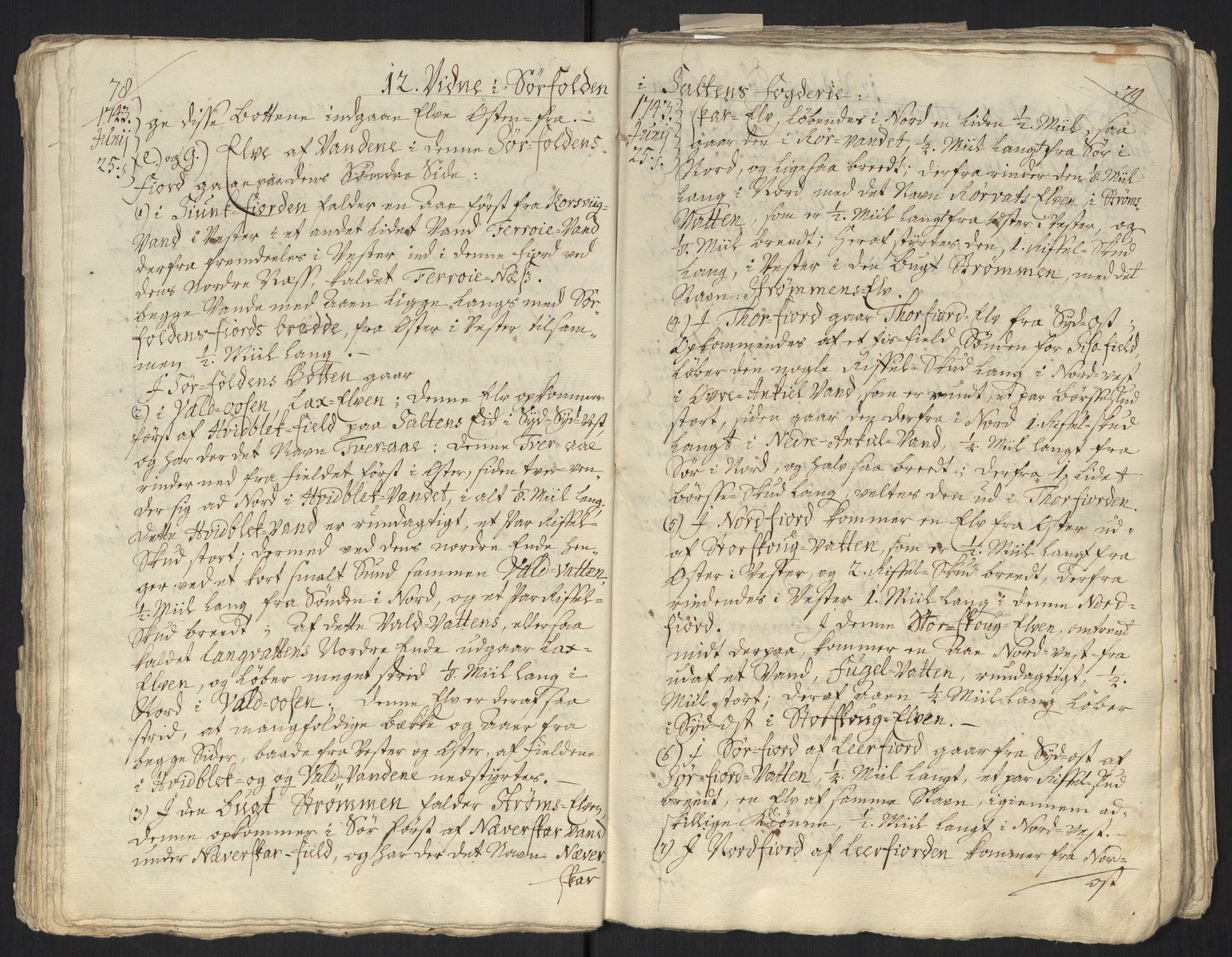 Danske Kanselli, Grensearkivet, AV/RA-EA-4062/F/L0011a/0001: Volum XXIII-XXVIa / Vol. XXIII: Major Schnitlers grenseeksaminasjonsprotokoll, 3. bind, 1743, s. 78-79