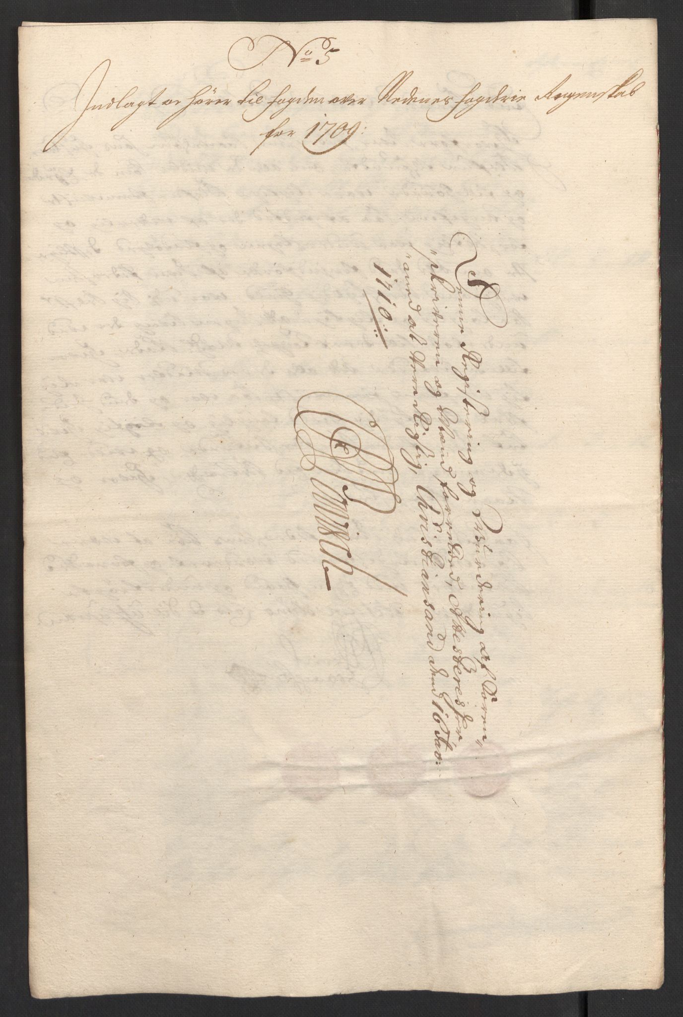 Rentekammeret inntil 1814, Reviderte regnskaper, Fogderegnskap, RA/EA-4092/R39/L2318: Fogderegnskap Nedenes, 1706-1709, s. 457
