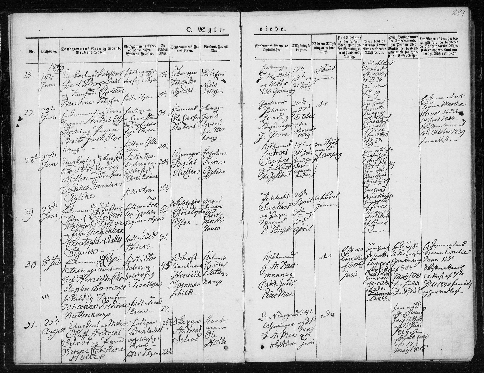 Ministerialprotokoller, klokkerbøker og fødselsregistre - Sør-Trøndelag, AV/SAT-A-1456/601/L0049: Ministerialbok nr. 601A17, 1839-1847, s. 294