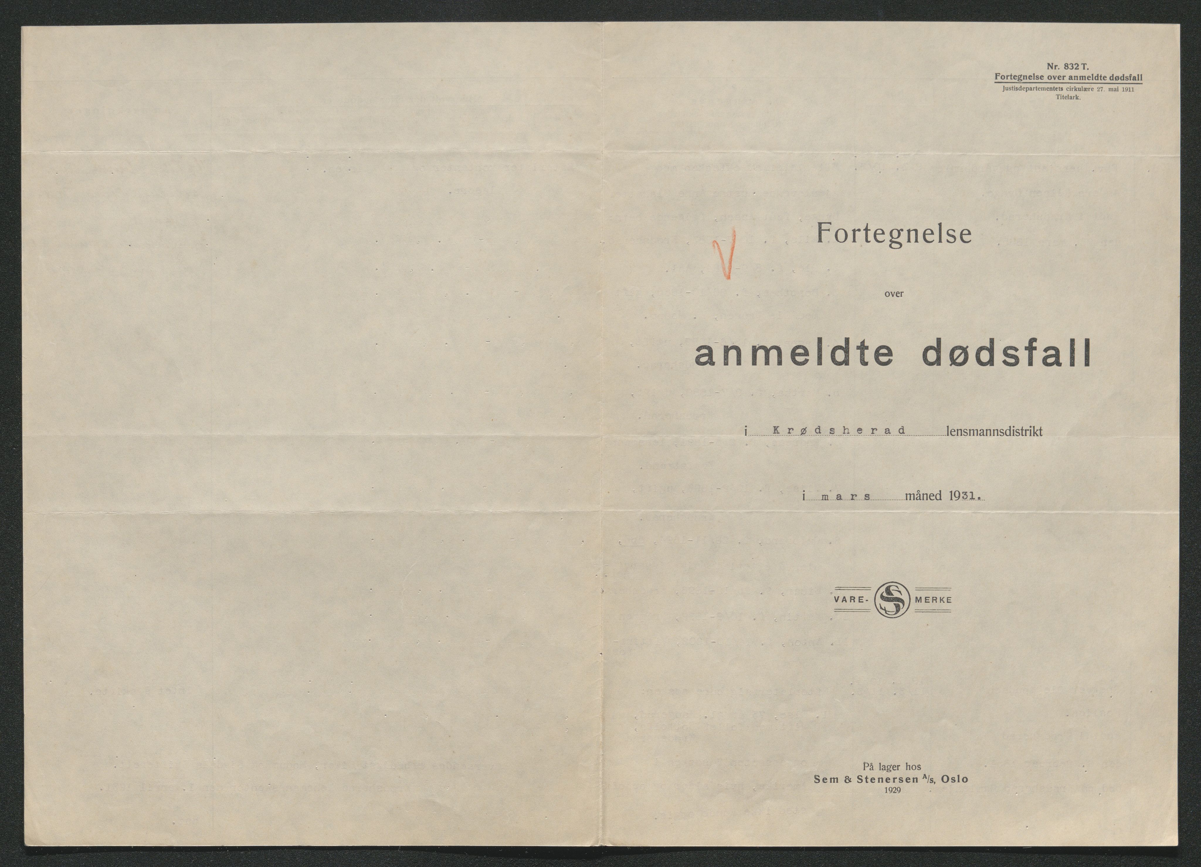 Eiker, Modum og Sigdal sorenskriveri, AV/SAKO-A-123/H/Ha/Hab/L0046: Dødsfallsmeldinger, 1930-1931, s. 723