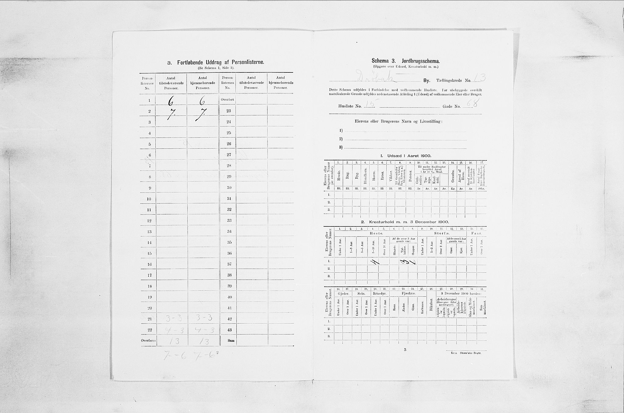 SAO, Folketelling 1900 for 0203 Drøbak kjøpstad, 1900