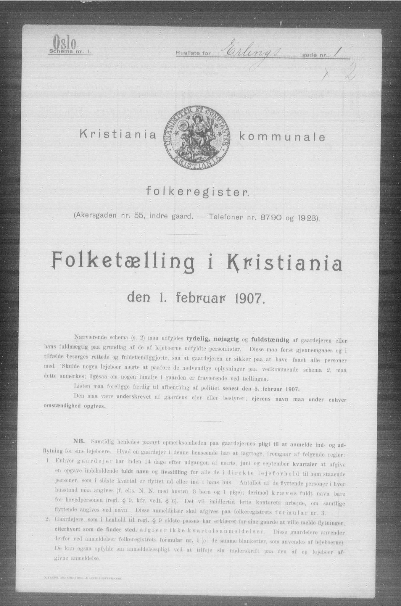 OBA, Kommunal folketelling 1.2.1907 for Kristiania kjøpstad, 1907, s. 11091