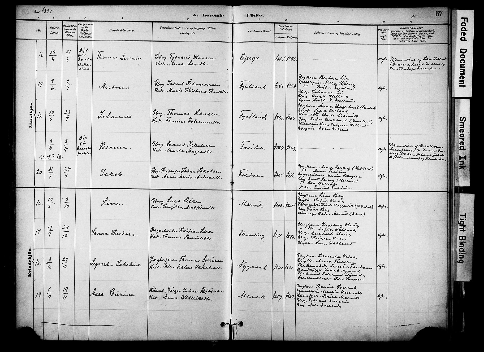 Jelsa sokneprestkontor, AV/SAST-A-101842/01/IV: Ministerialbok nr. A 10, 1884-1906, s. 57