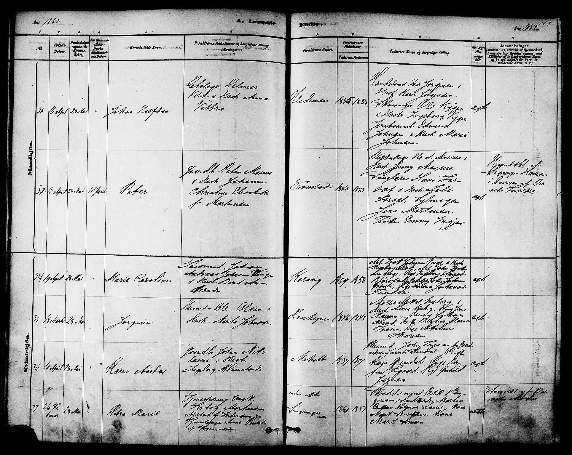 Ministerialprotokoller, klokkerbøker og fødselsregistre - Sør-Trøndelag, SAT/A-1456/606/L0294: Ministerialbok nr. 606A09, 1878-1886, s. 109
