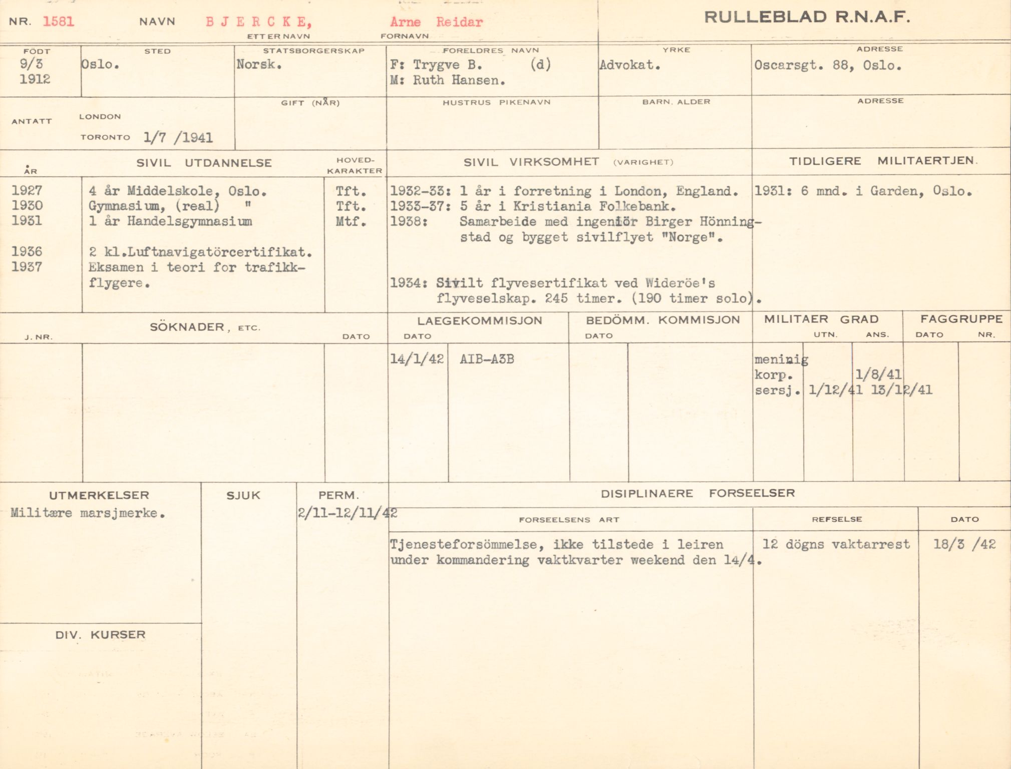 Forsvaret, Forsvarets overkommando/Luftforsvarsstaben, RA/RAFA-4079/P/Pa/L0029: Personellpapirer, 1912, s. 176