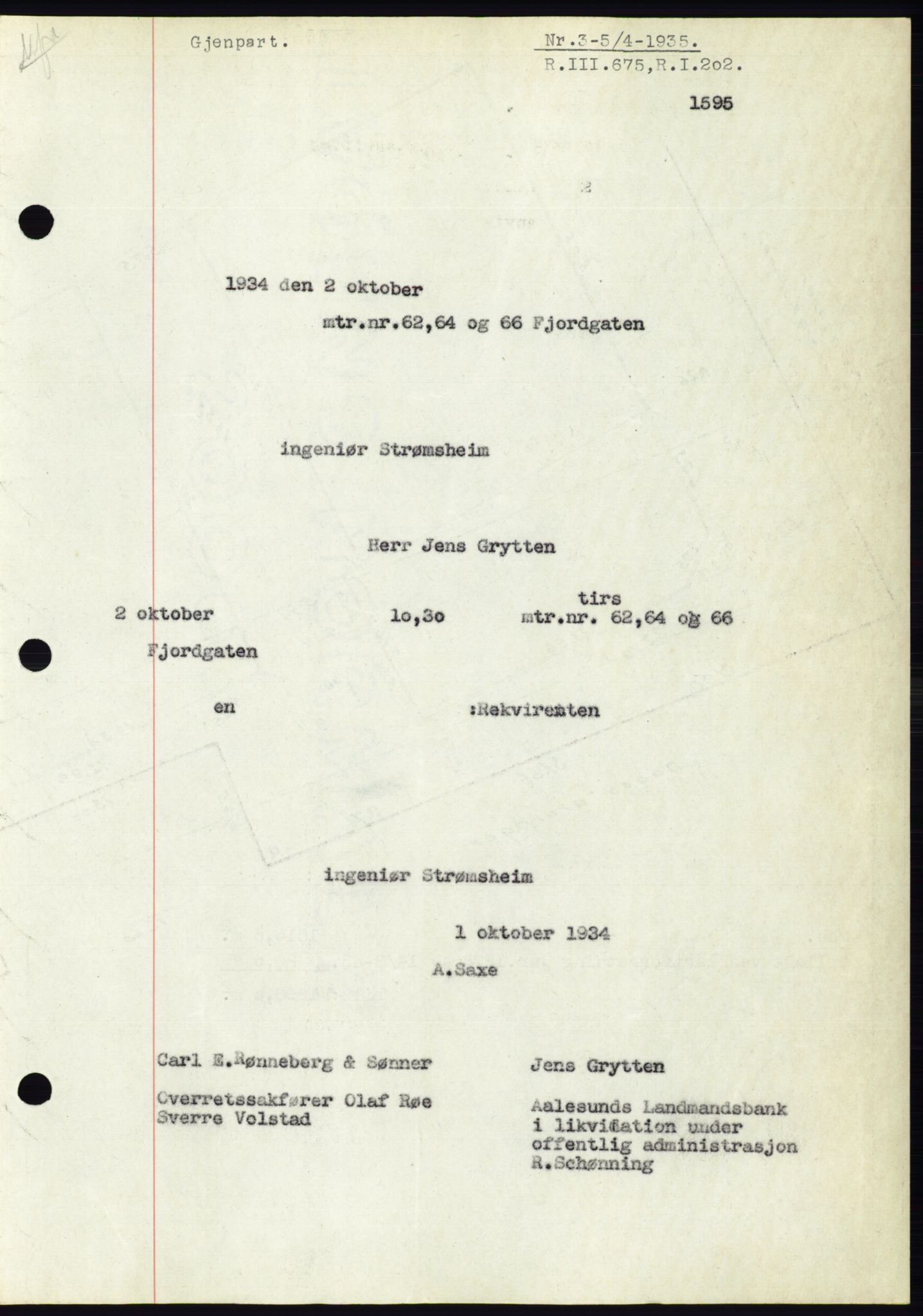 Ålesund byfogd, SAT/A-4384: Pantebok nr. 32, 1934-1935, Tingl.dato: 05.04.1935