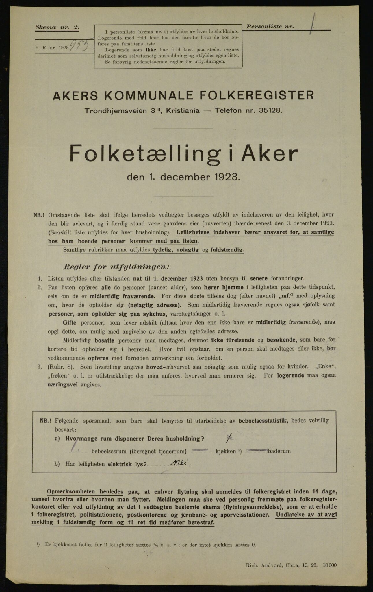 , Kommunal folketelling 1.12.1923 for Aker, 1923, s. 42279