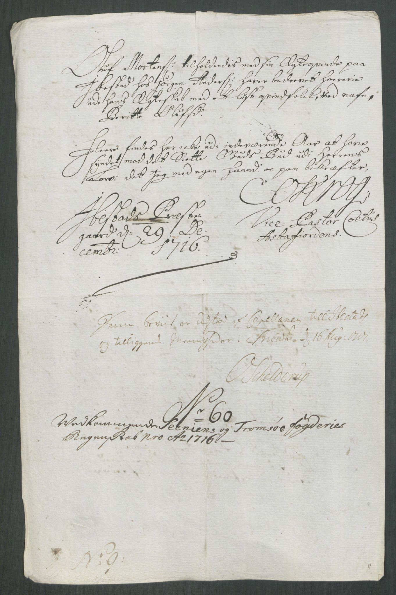 Rentekammeret inntil 1814, Reviderte regnskaper, Fogderegnskap, AV/RA-EA-4092/R68/L4762: Fogderegnskap Senja og Troms, 1716, s. 315