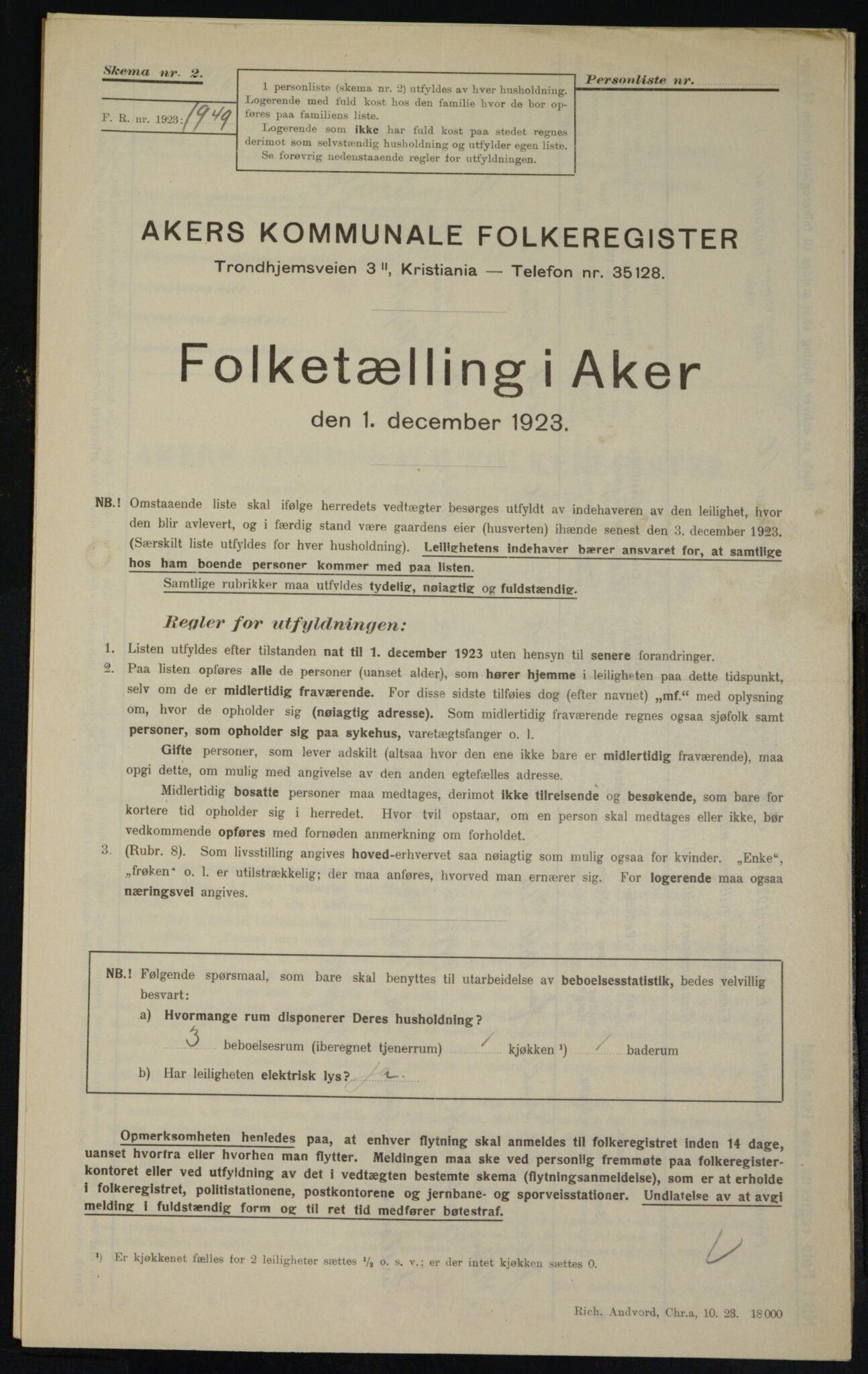 , Kommunal folketelling 1.12.1923 for Aker, 1923, s. 20677