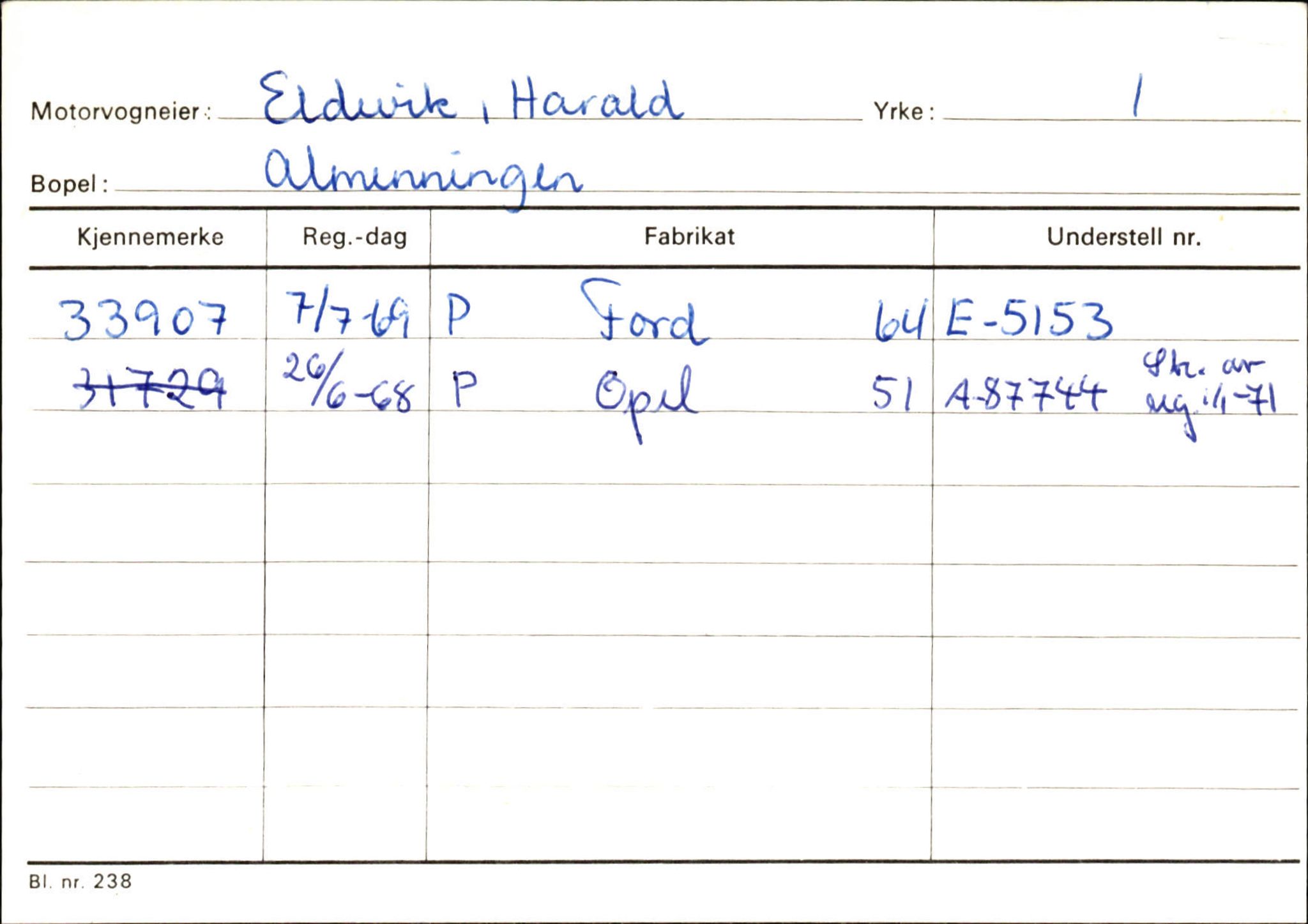 Statens vegvesen, Sogn og Fjordane vegkontor, SAB/A-5301/4/F/L0144: Registerkort Vågsøy A-R, 1945-1975, s. 425