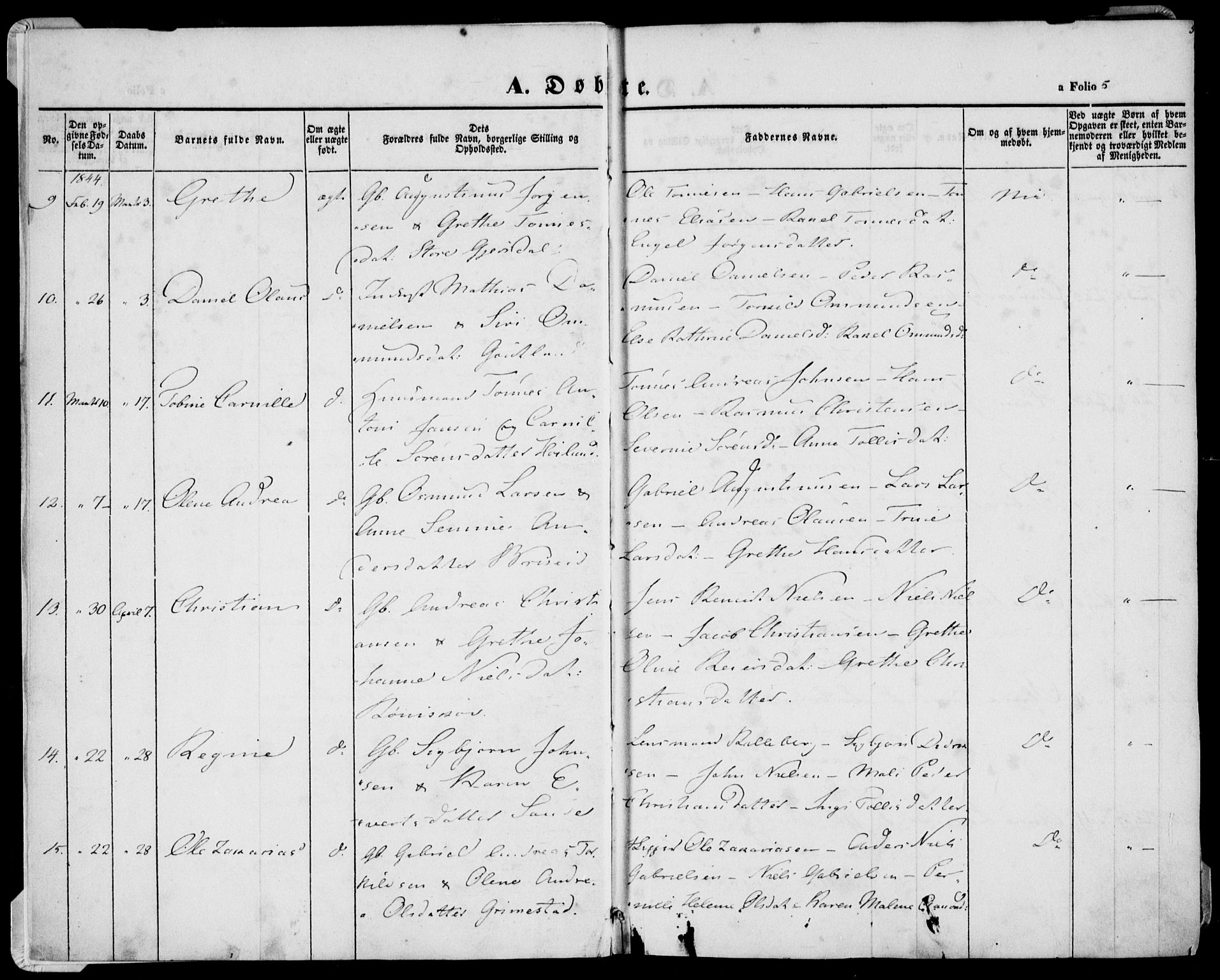 Herad sokneprestkontor, AV/SAK-1111-0018/F/Fa/Faa/L0004: Ministerialbok nr. A 4, 1844-1853, s. 5