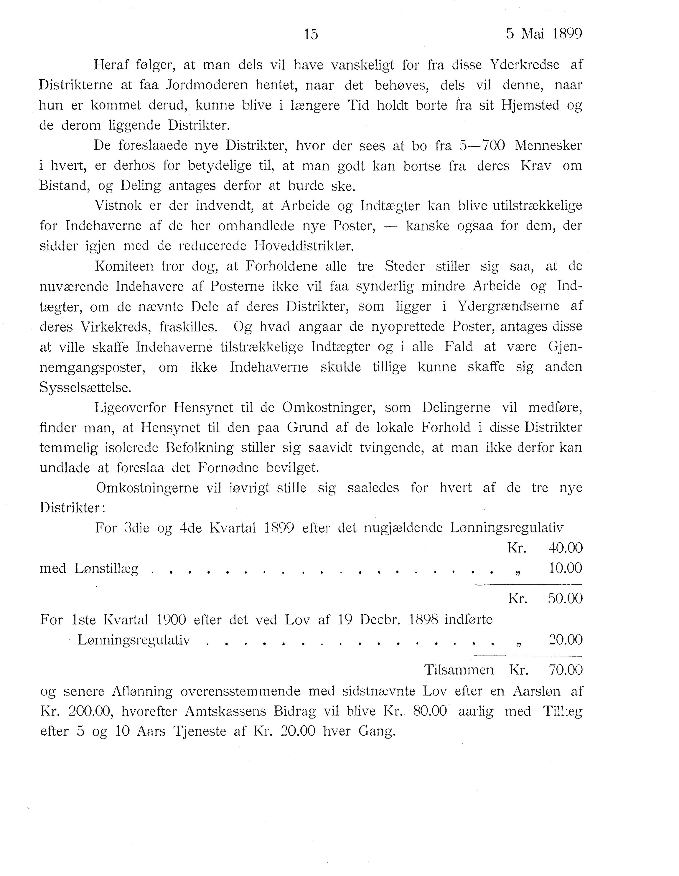 Nordland Fylkeskommune. Fylkestinget, AIN/NFK-17/176/A/Ac/L0022: Fylkestingsforhandlinger 1899, 1899