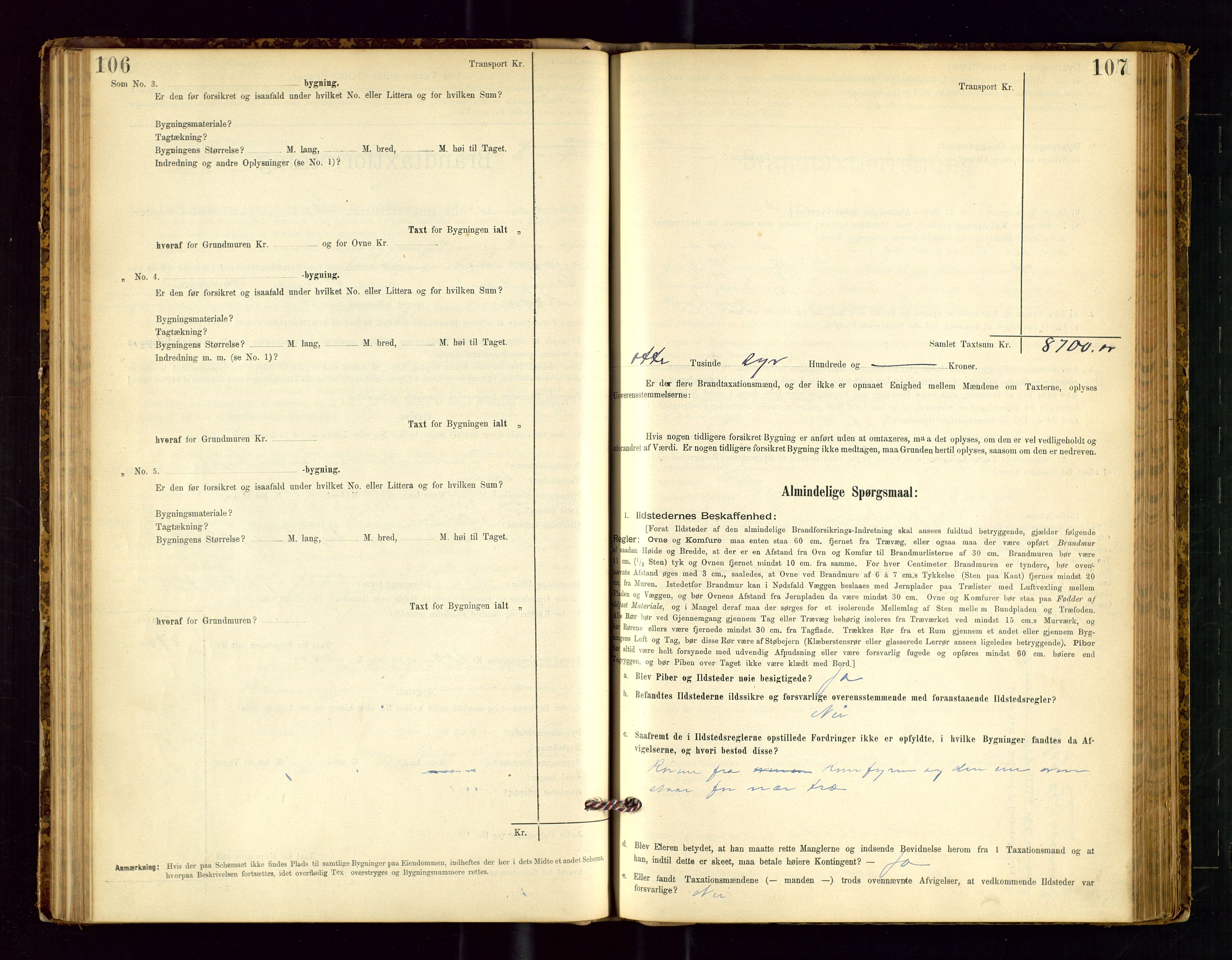 Avaldsnes lensmannskontor, SAST/A-100286/Gob/L0001: "Brandtaxationsprotokol for Avaldsnes Lensmandsdistrikt Ryfylke Fogderi", 1894-1925, s. 106-107