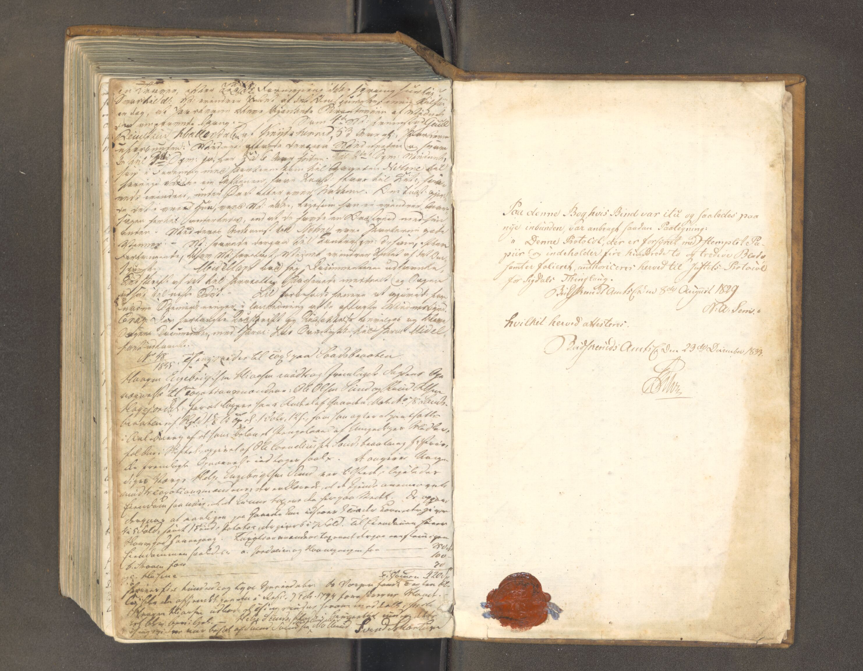 Eiker, Modum og Sigdal sorenskriveri, AV/SAKO-A-123/F/Fa/Fac/L0023: Tingbok, 1829-1835