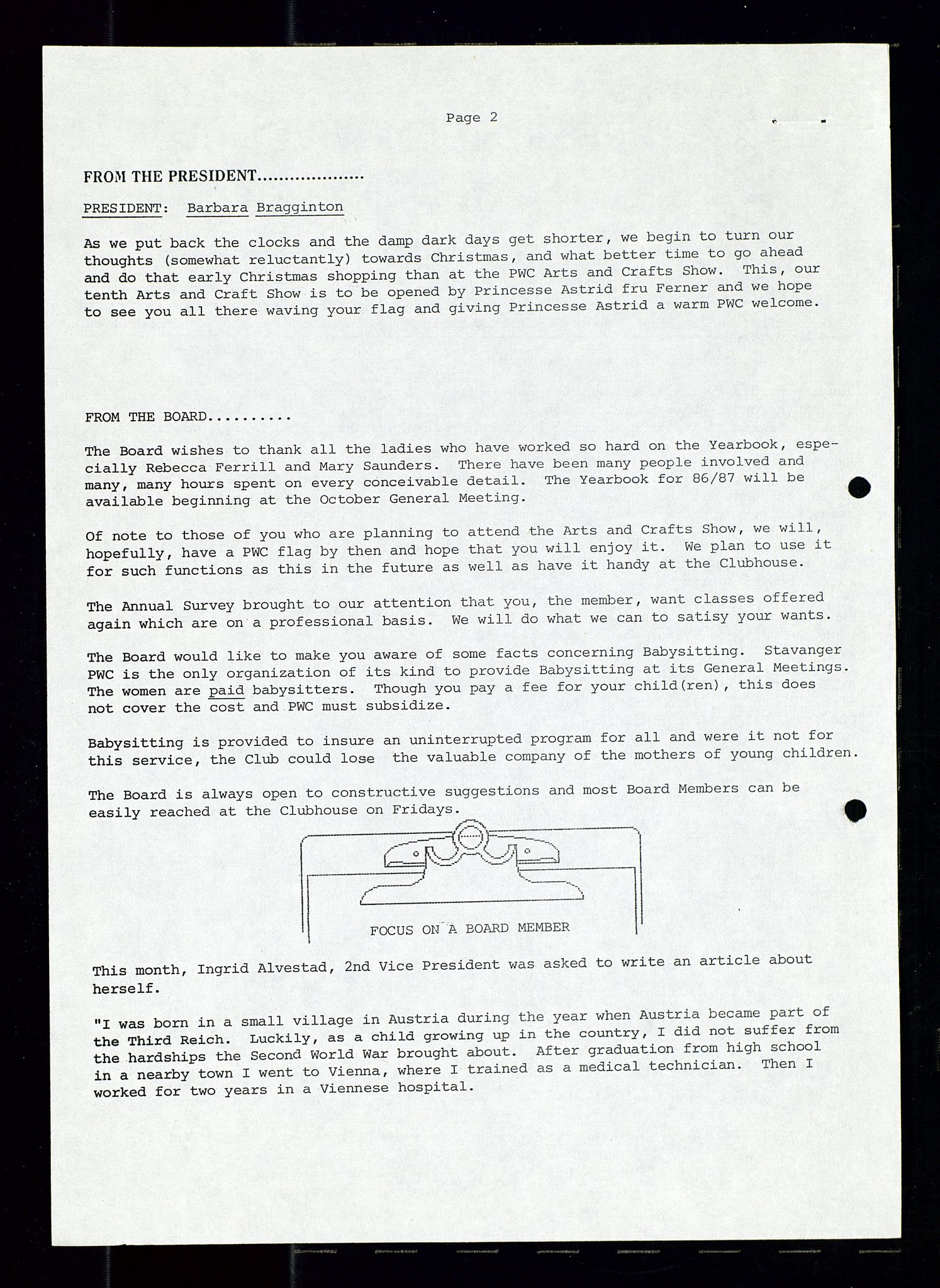 PA 1547 - Petroleum Wives Club, SAST/A-101974/X/Xa/L0002: Newsletter, 1979-1987