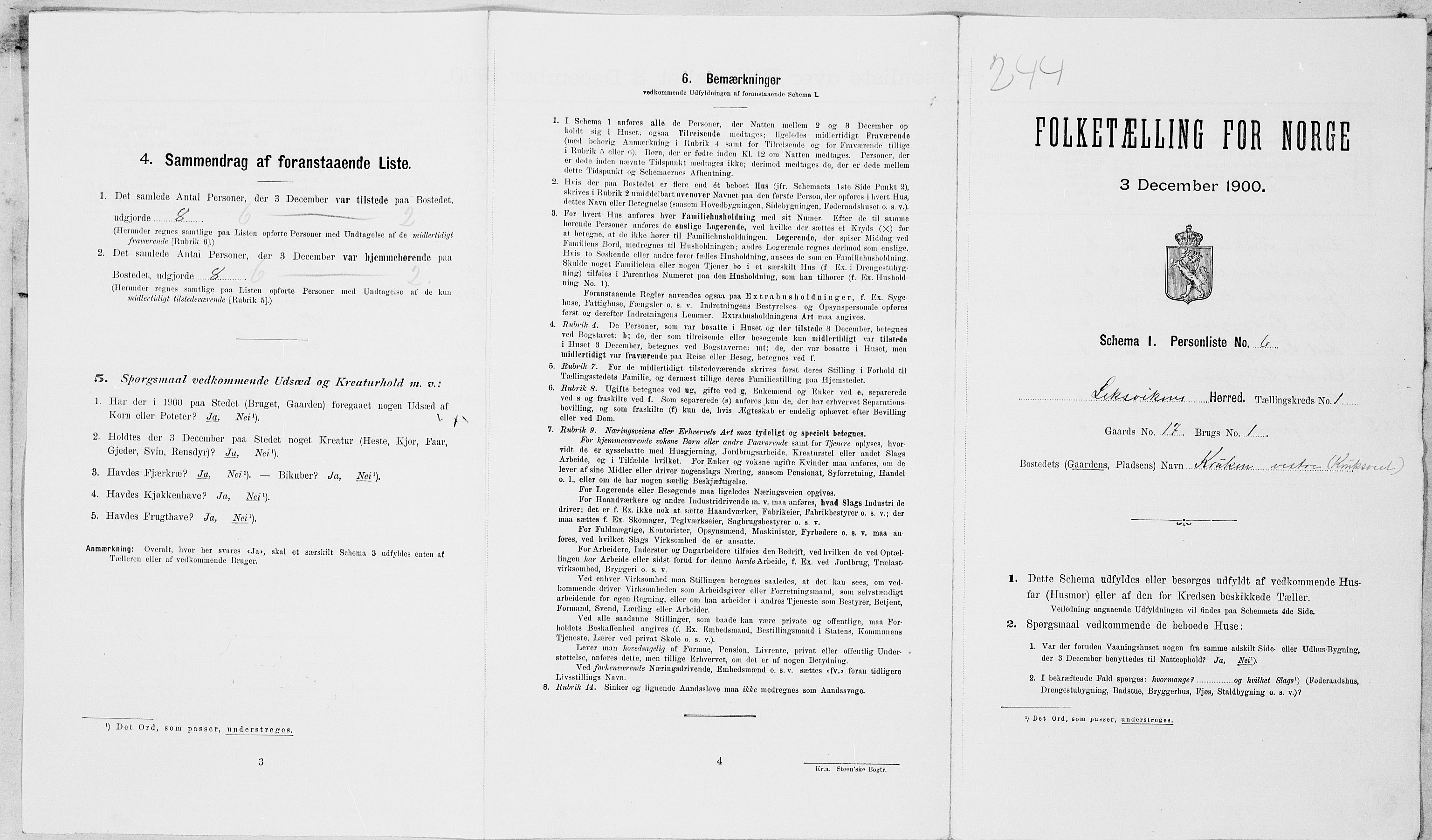 SAT, Folketelling 1900 for 1718 Leksvik herred, 1900, s. 80