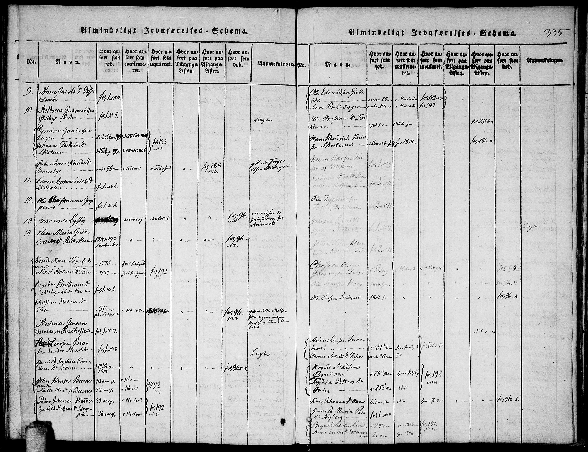 Høland prestekontor Kirkebøker, AV/SAO-A-10346a/F/Fa/L0007: Ministerialbok nr. I 7, 1814-1827, s. 335