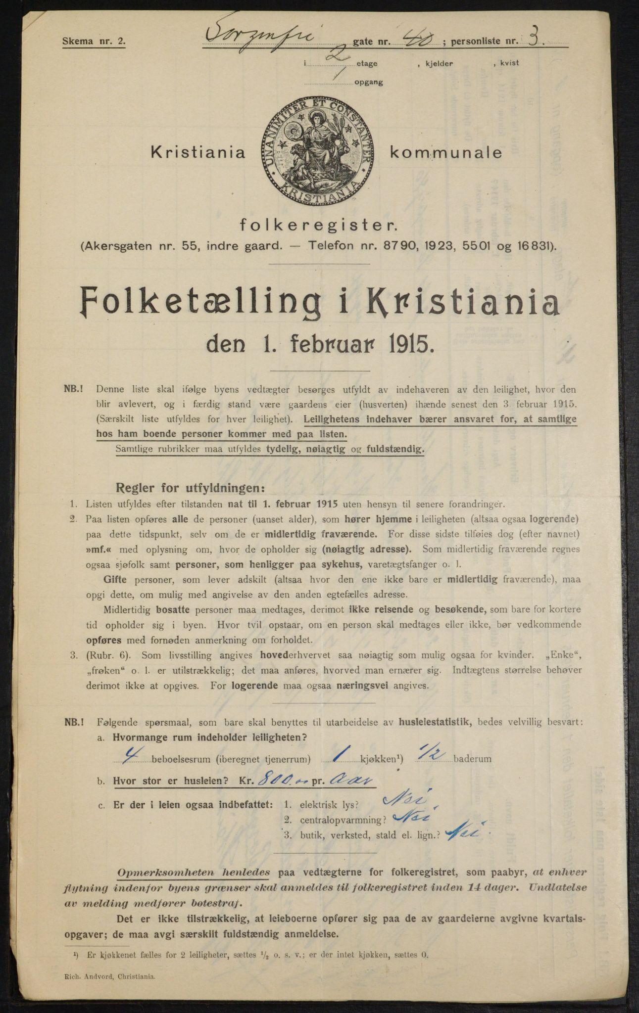 OBA, Kommunal folketelling 1.2.1915 for Kristiania, 1915, s. 100317