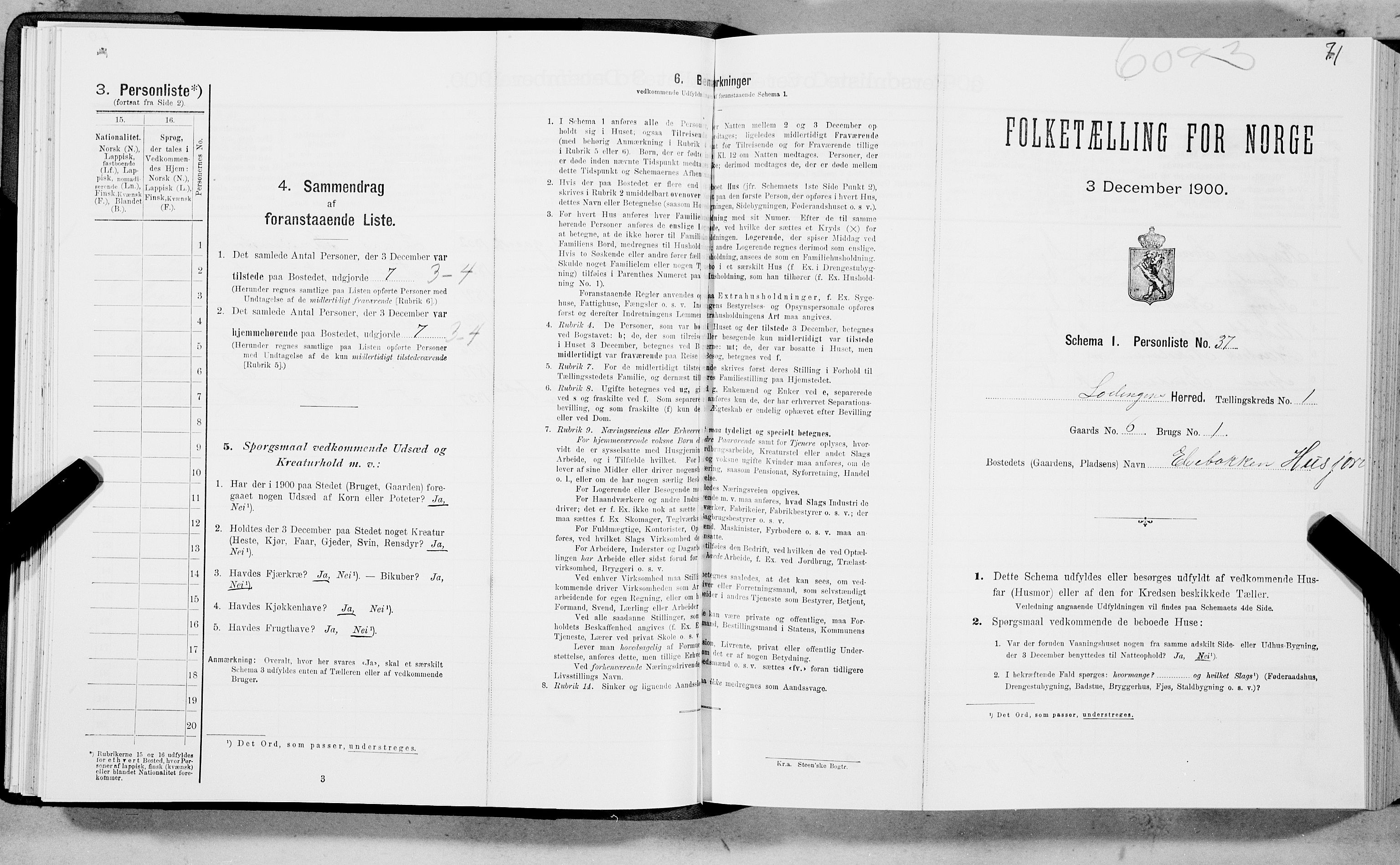 SAT, Folketelling 1900 for 1851 Lødingen herred, 1900, s. 71
