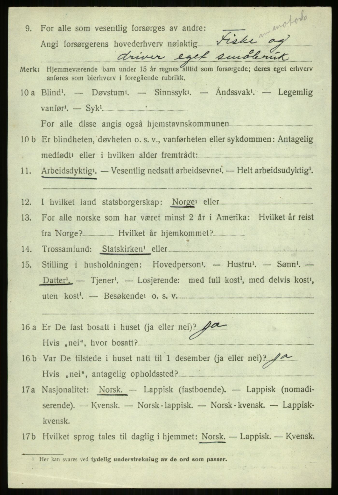 SATØ, Folketelling 1920 for 1927 Tranøy herred, 1920, s. 3362