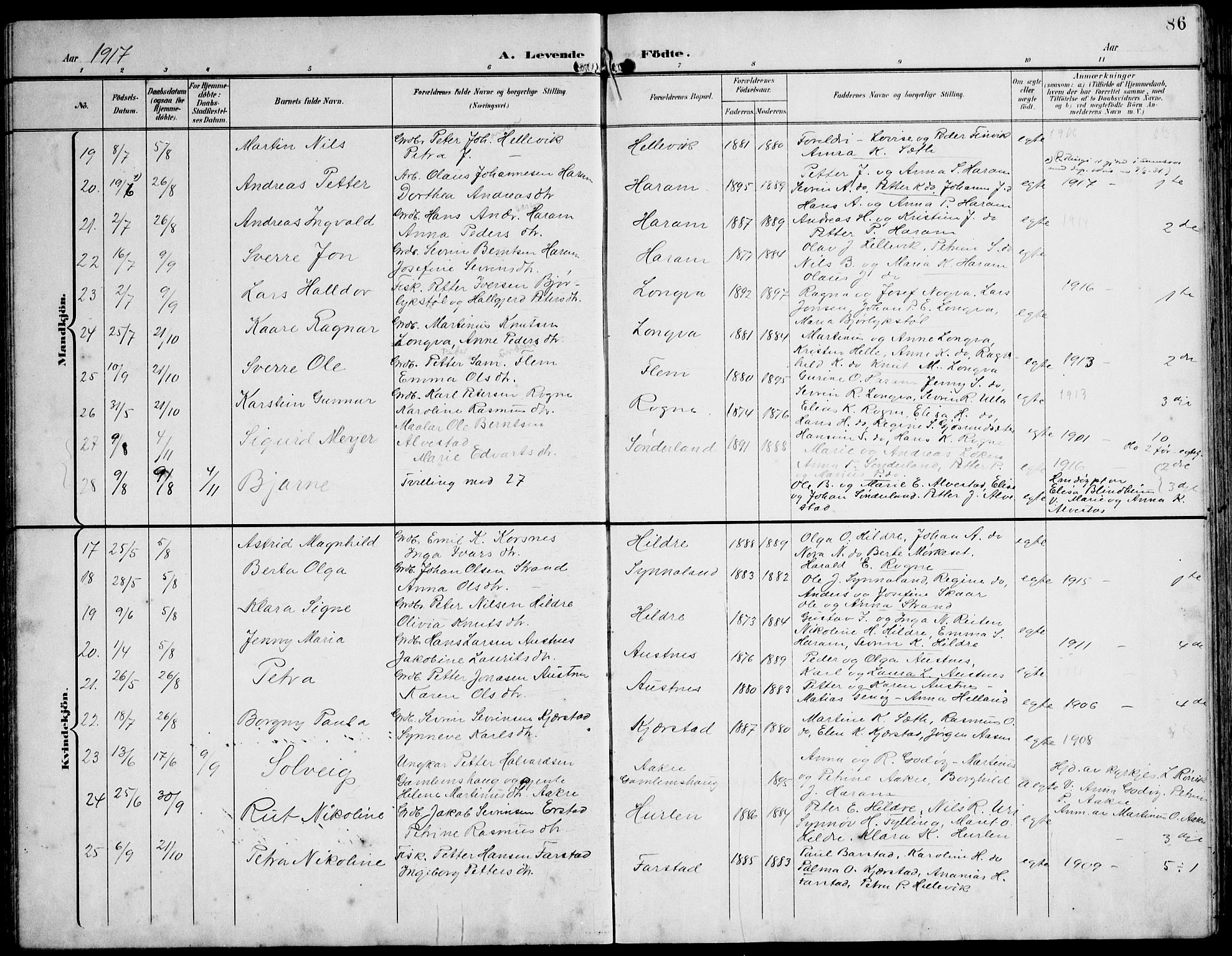 Ministerialprotokoller, klokkerbøker og fødselsregistre - Møre og Romsdal, AV/SAT-A-1454/536/L0511: Klokkerbok nr. 536C06, 1899-1944, s. 86