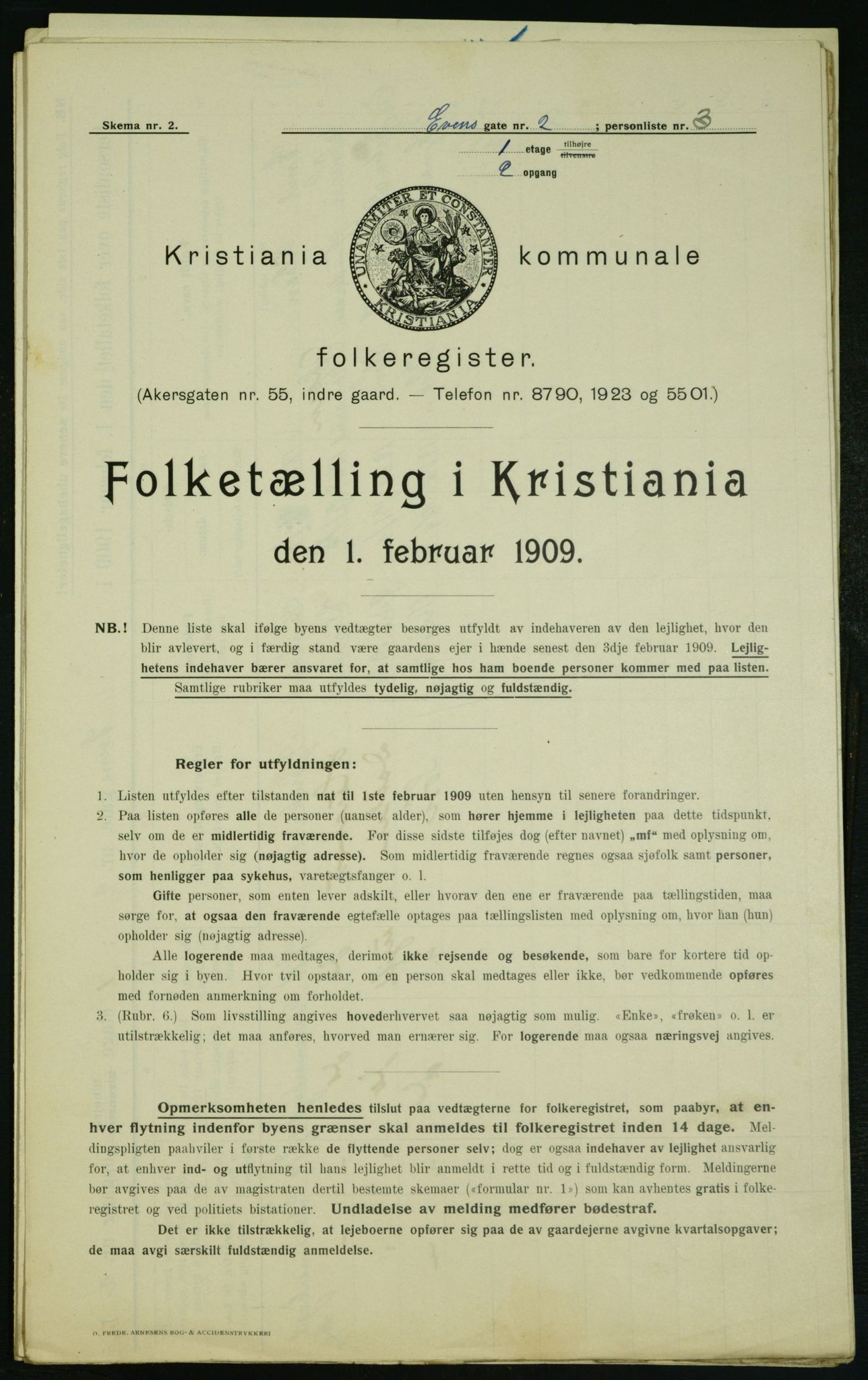 OBA, Kommunal folketelling 1.2.1909 for Kristiania kjøpstad, 1909, s. 20625