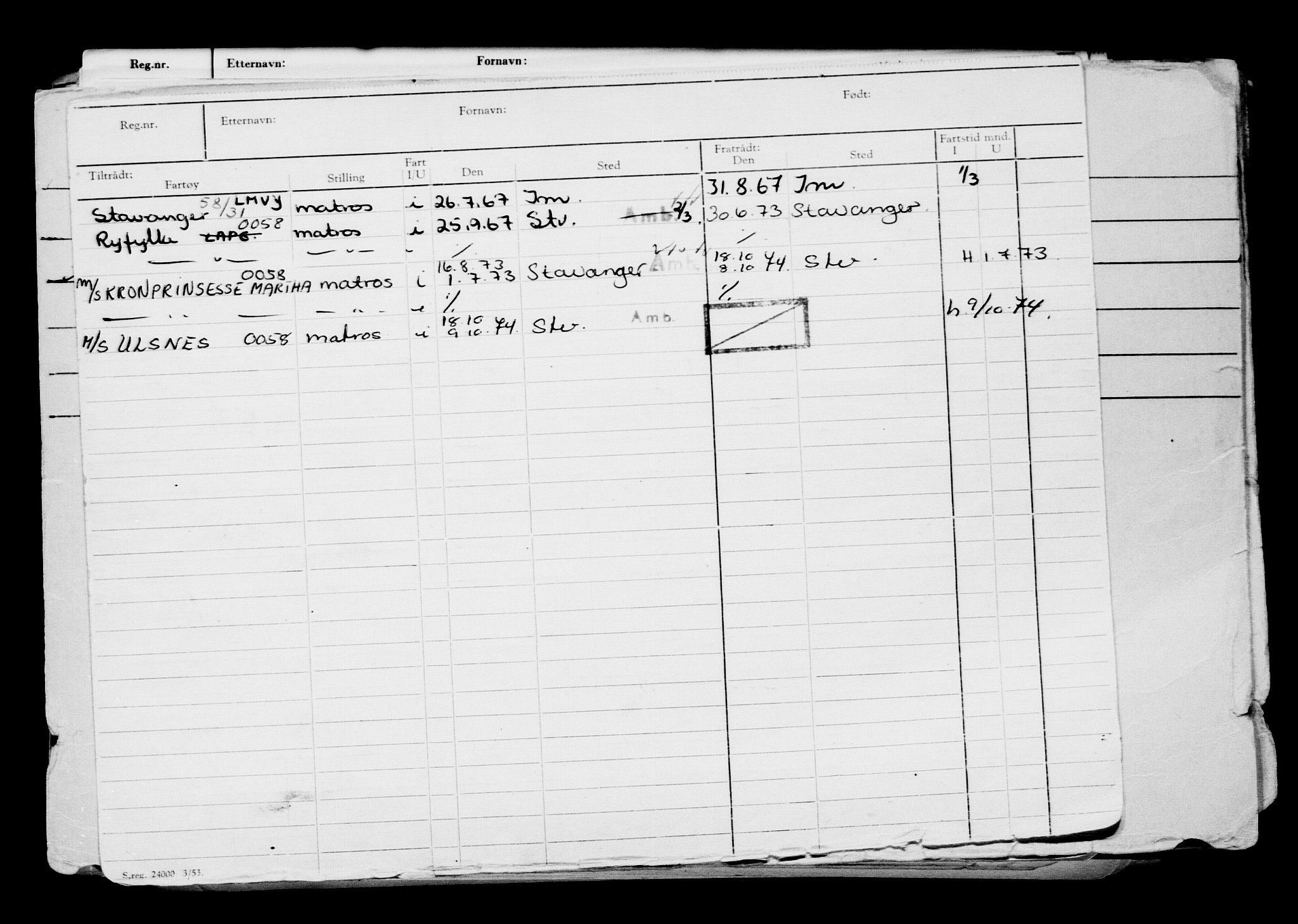 Direktoratet for sjømenn, AV/RA-S-3545/G/Gb/L0164: Hovedkort, 1918, s. 166