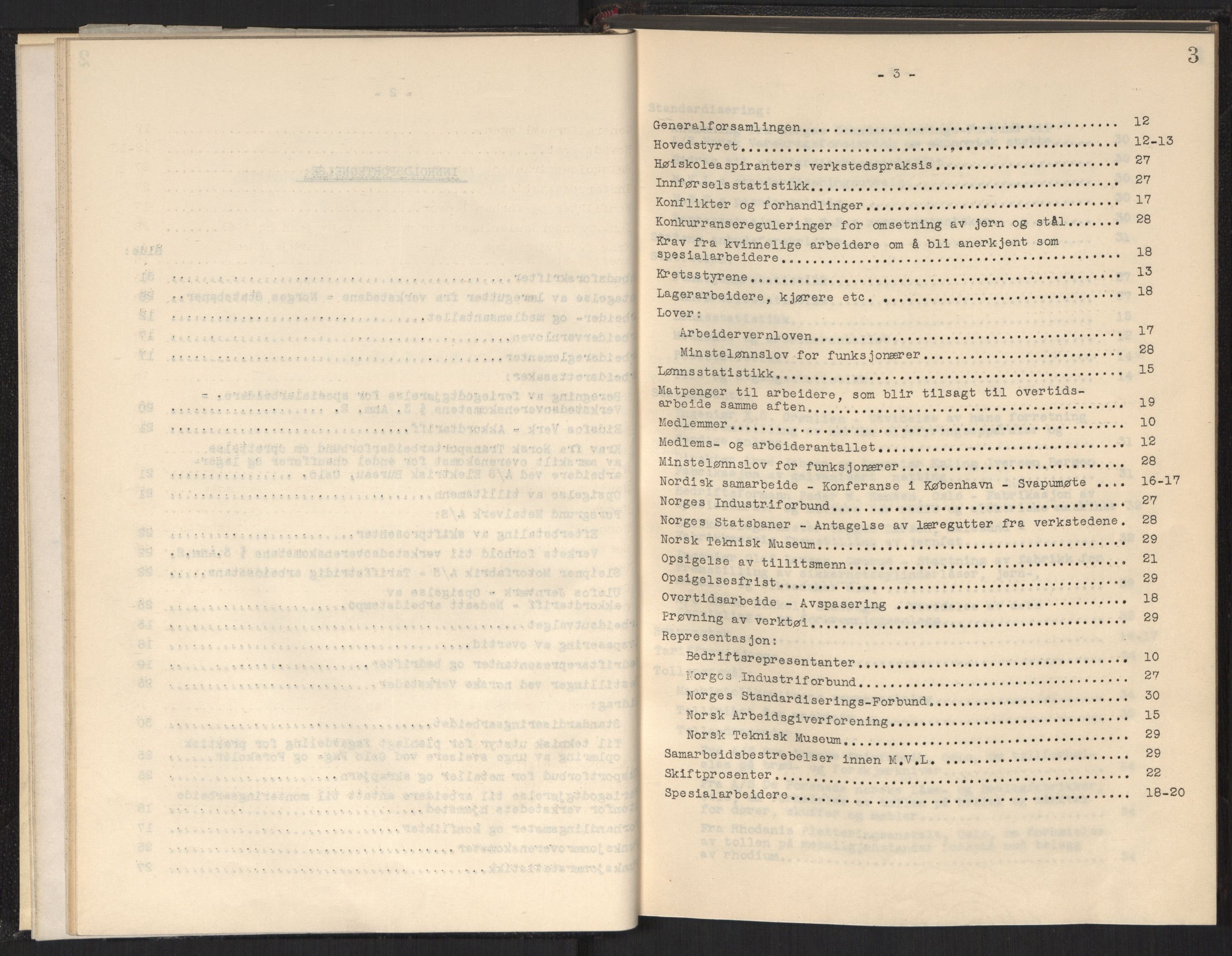 Teknologibedriftenes Landsforening TBL, RA/PA-1700/A/Ad/L0006: Årsberetning med register, 1937-1943, s. 3