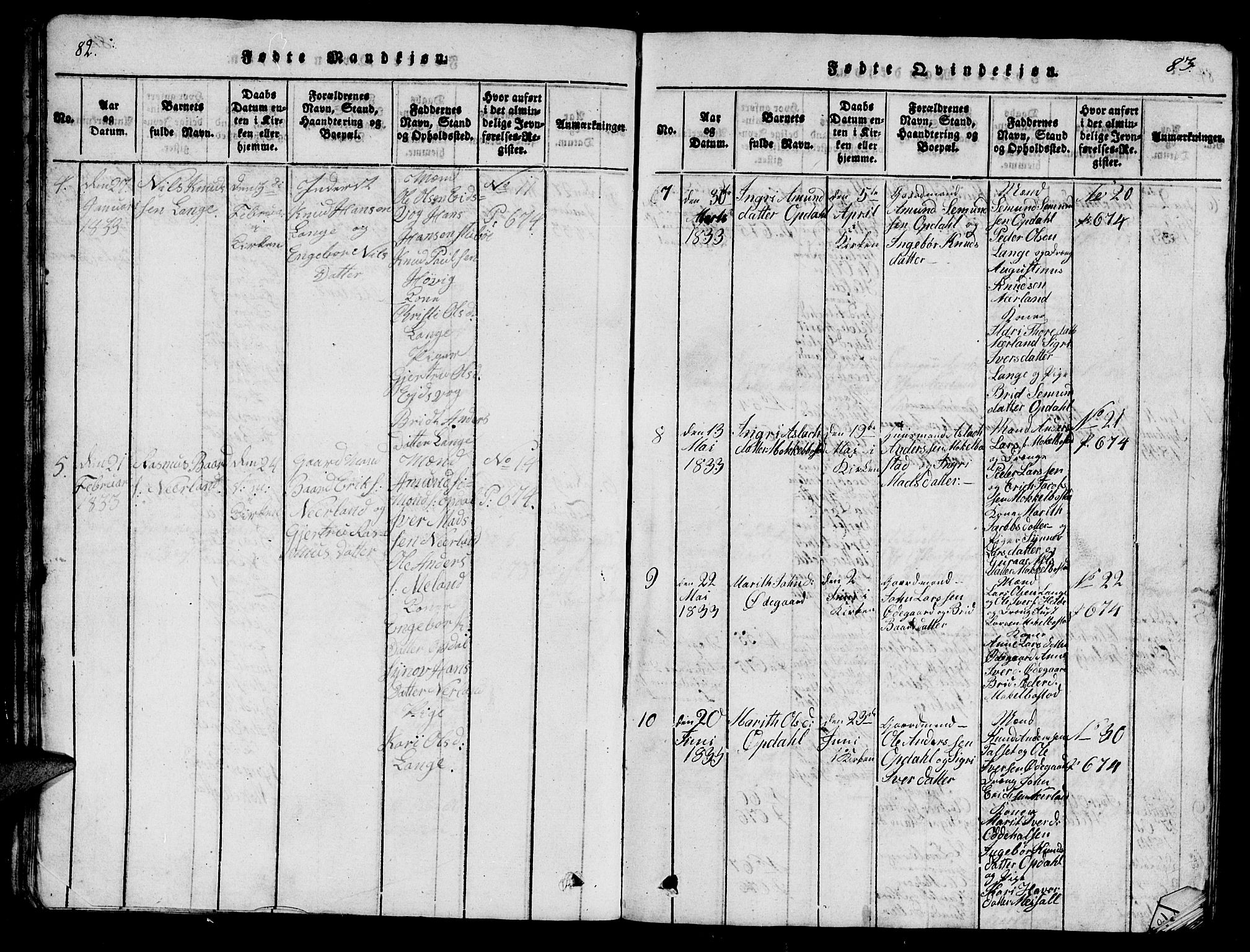 Ministerialprotokoller, klokkerbøker og fødselsregistre - Møre og Romsdal, AV/SAT-A-1454/554/L0644: Klokkerbok nr. 554C01, 1818-1851, s. 82-83