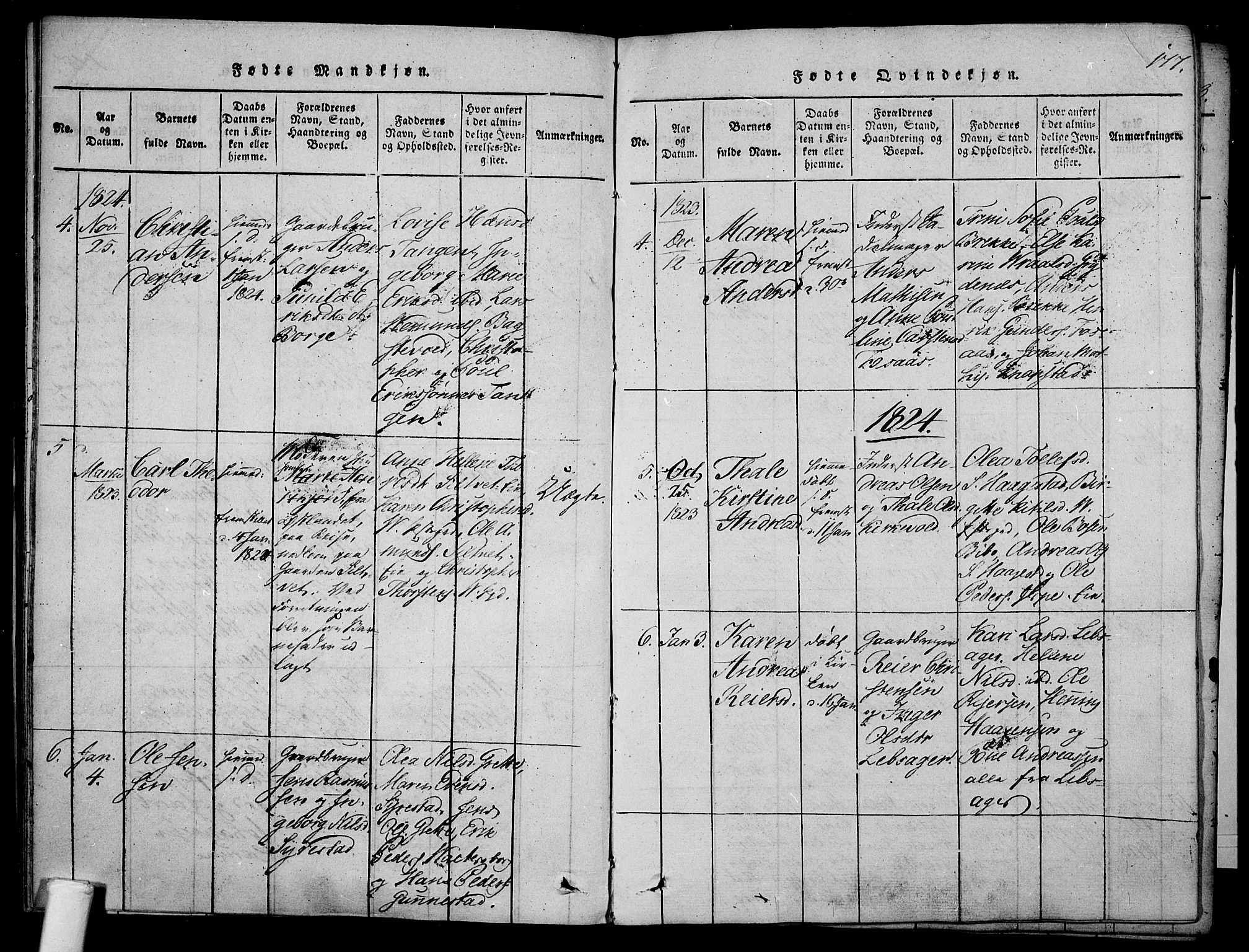 Våle kirkebøker, AV/SAKO-A-334/F/Fa/L0007: Ministerialbok nr. I 7, 1814-1824, s. 176-177