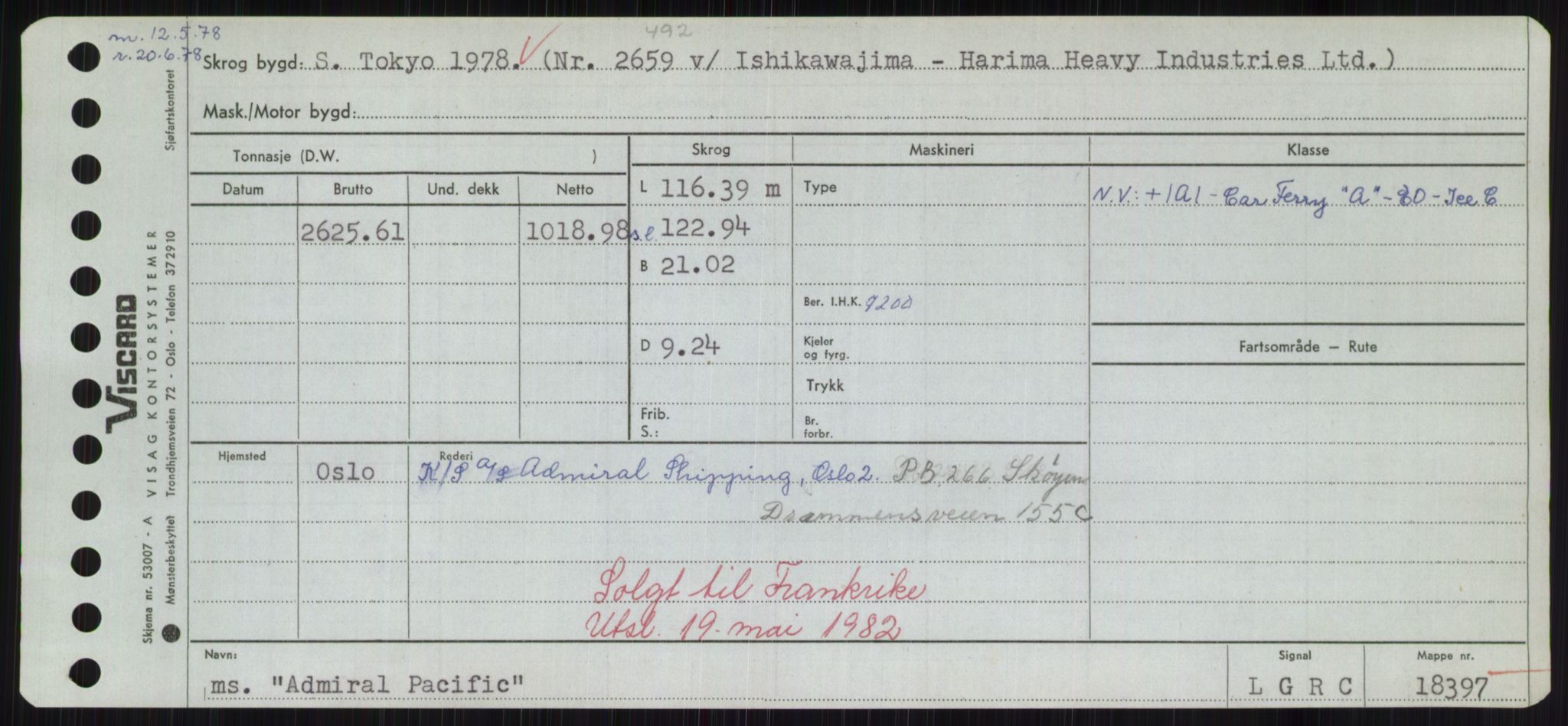 Sjøfartsdirektoratet med forløpere, Skipsmålingen, RA/S-1627/H/Hd/L0001: Fartøy, A-Anv, s. 85