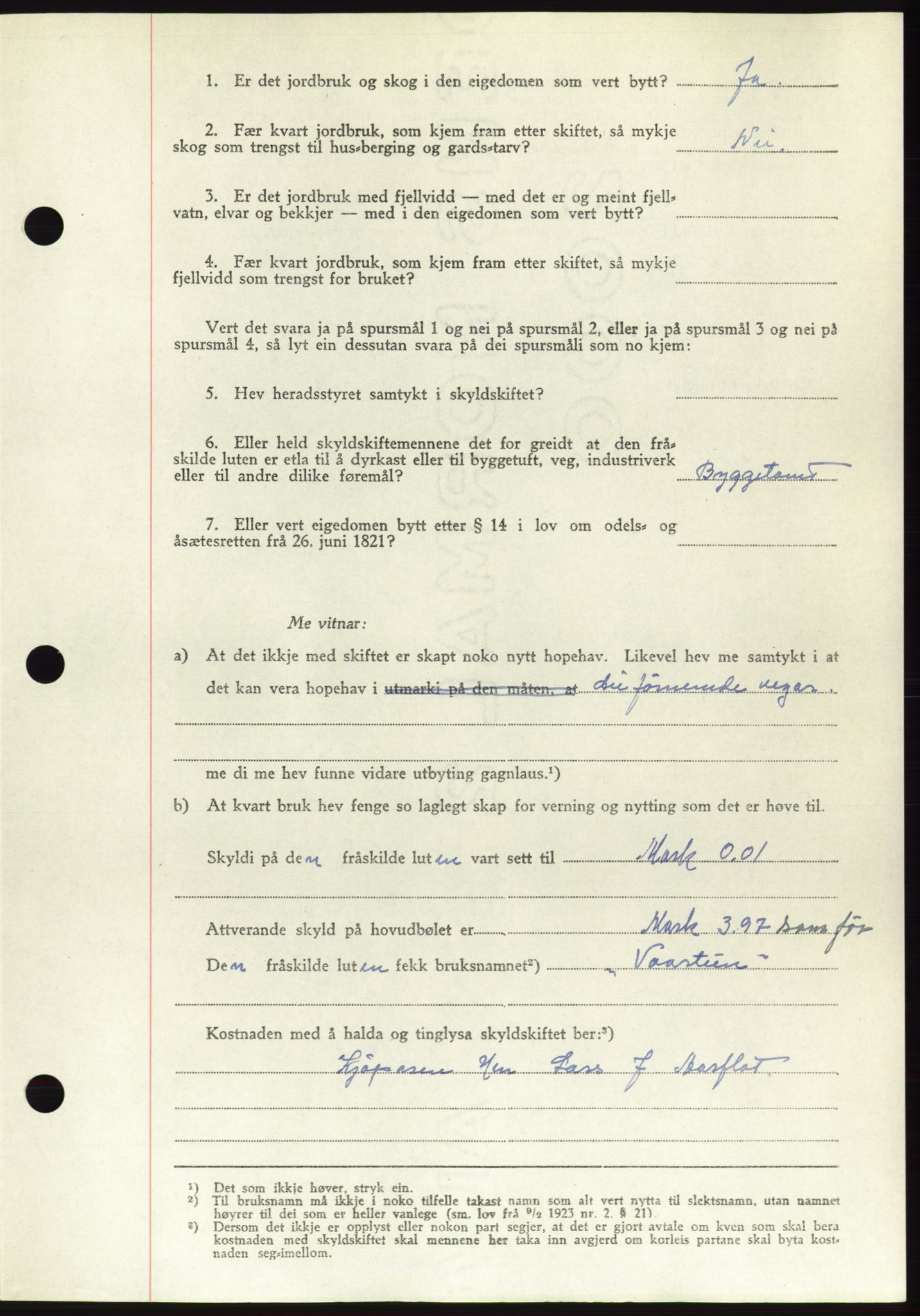 Søre Sunnmøre sorenskriveri, AV/SAT-A-4122/1/2/2C/L0082: Pantebok nr. 8A, 1948-1948, Dagboknr: 834/1948