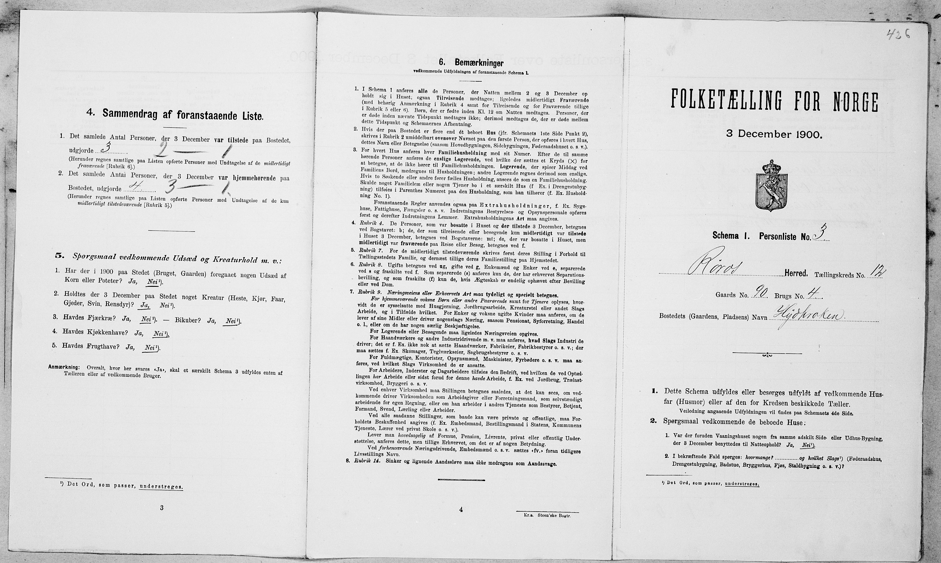 SAT, Folketelling 1900 for 1640 Røros herred, 1900, s. 1294
